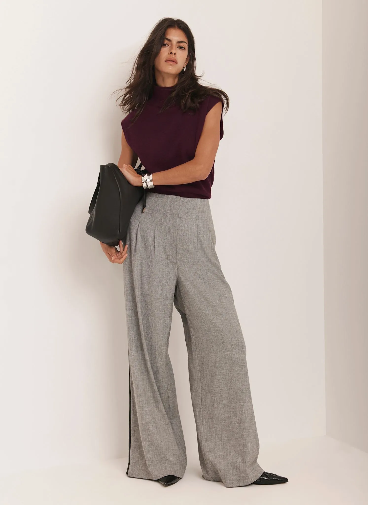 Grey Wide Leg Trousers sold by Mint Velvet product image thumbnail 3