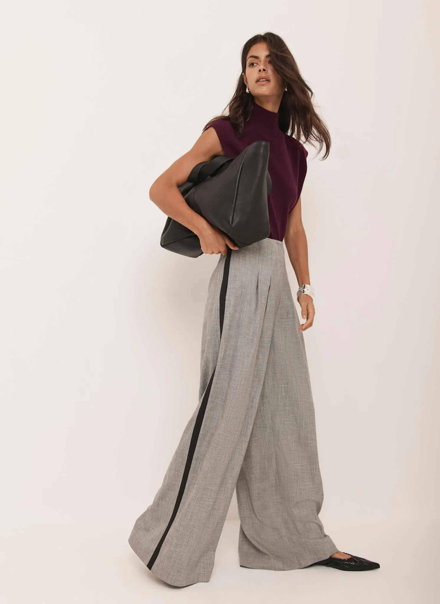 Grey Wide Leg Trousers sold by Mint Velvet