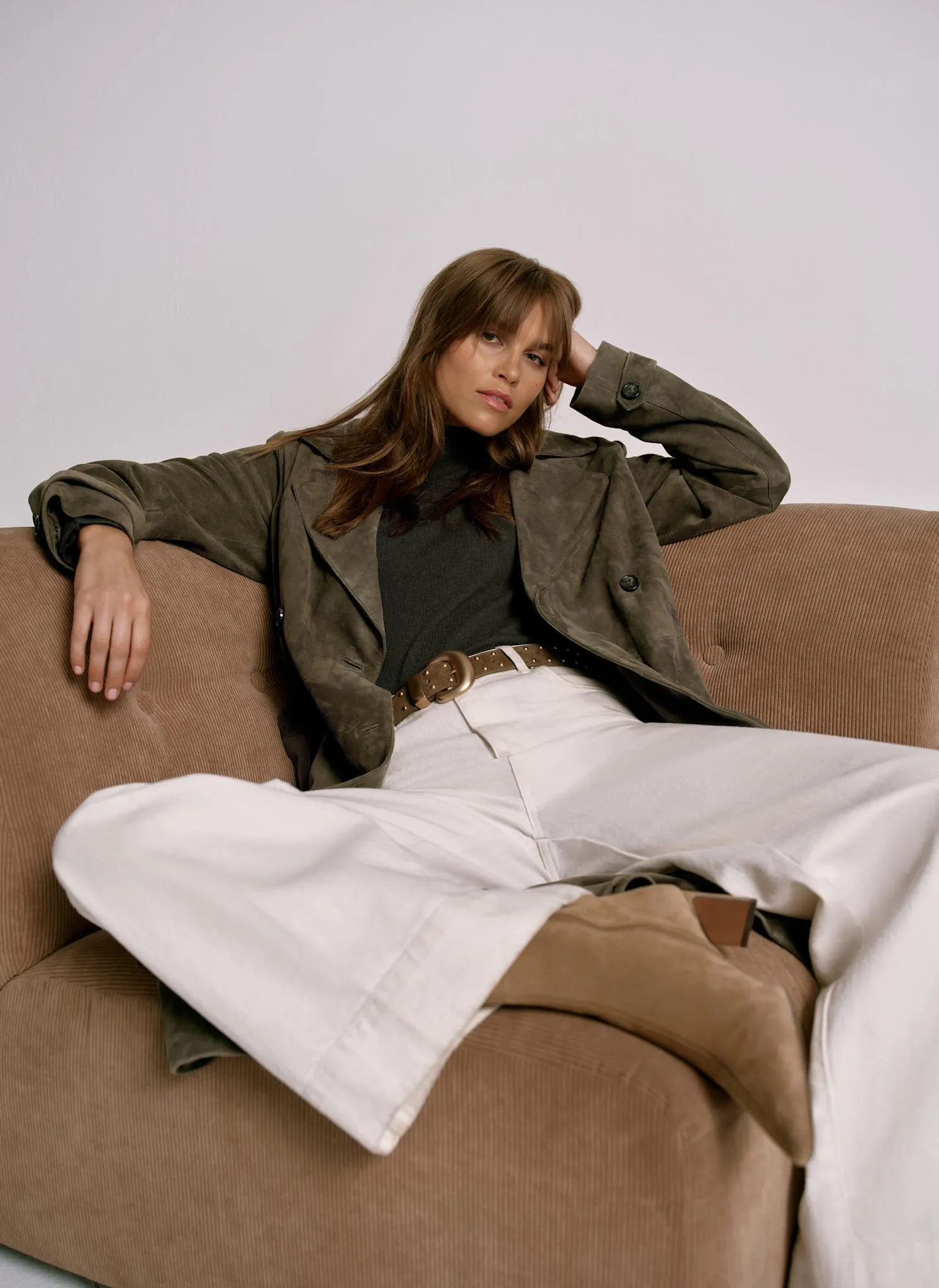 Khaki Suede Trench Coat sold by Mint Velvet product image thumbnail 5