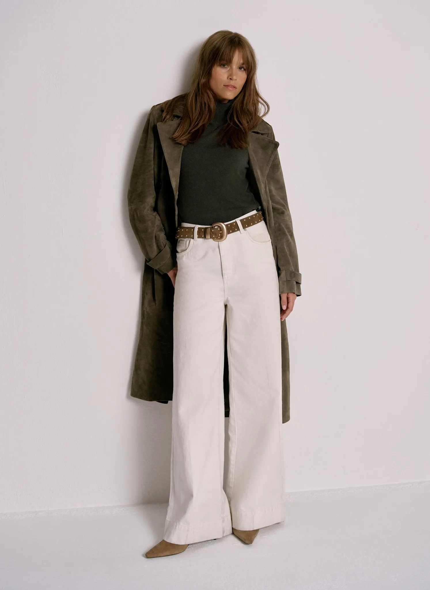 Khaki Suede Trench Coat sold by Mint Velvet product image thumbnail 3