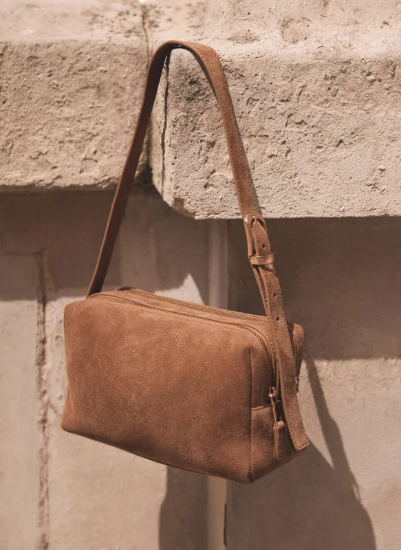 Safi Tan Suede Shoulder Bag sold by Mint Velvet