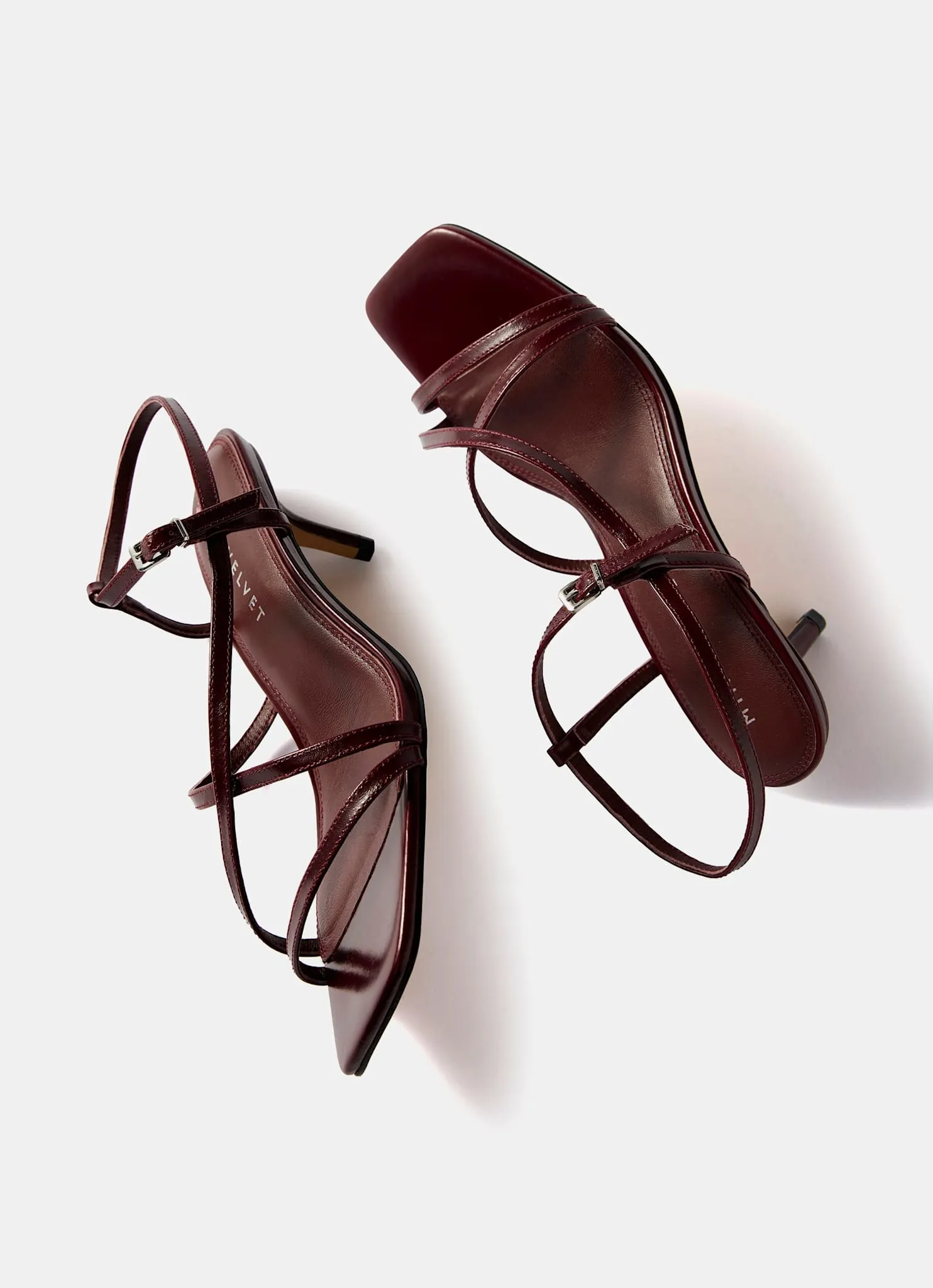 Eli Burgundy Leather Strappy Kitten Heels sold by Mint Velvet product image thumbnail 4