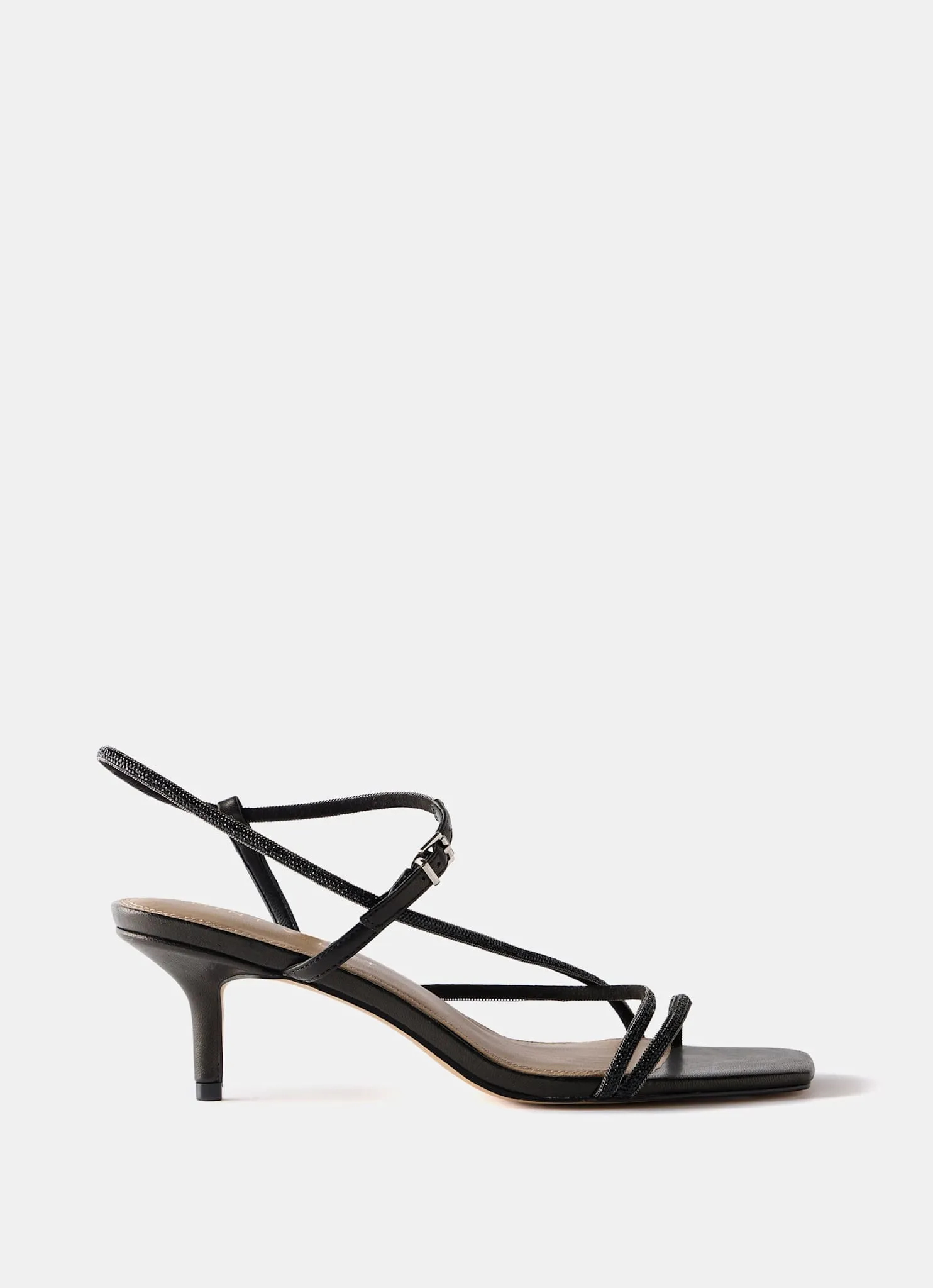 Eli Black Embellished Strappy Kitten Heels sold by Mint Velvet