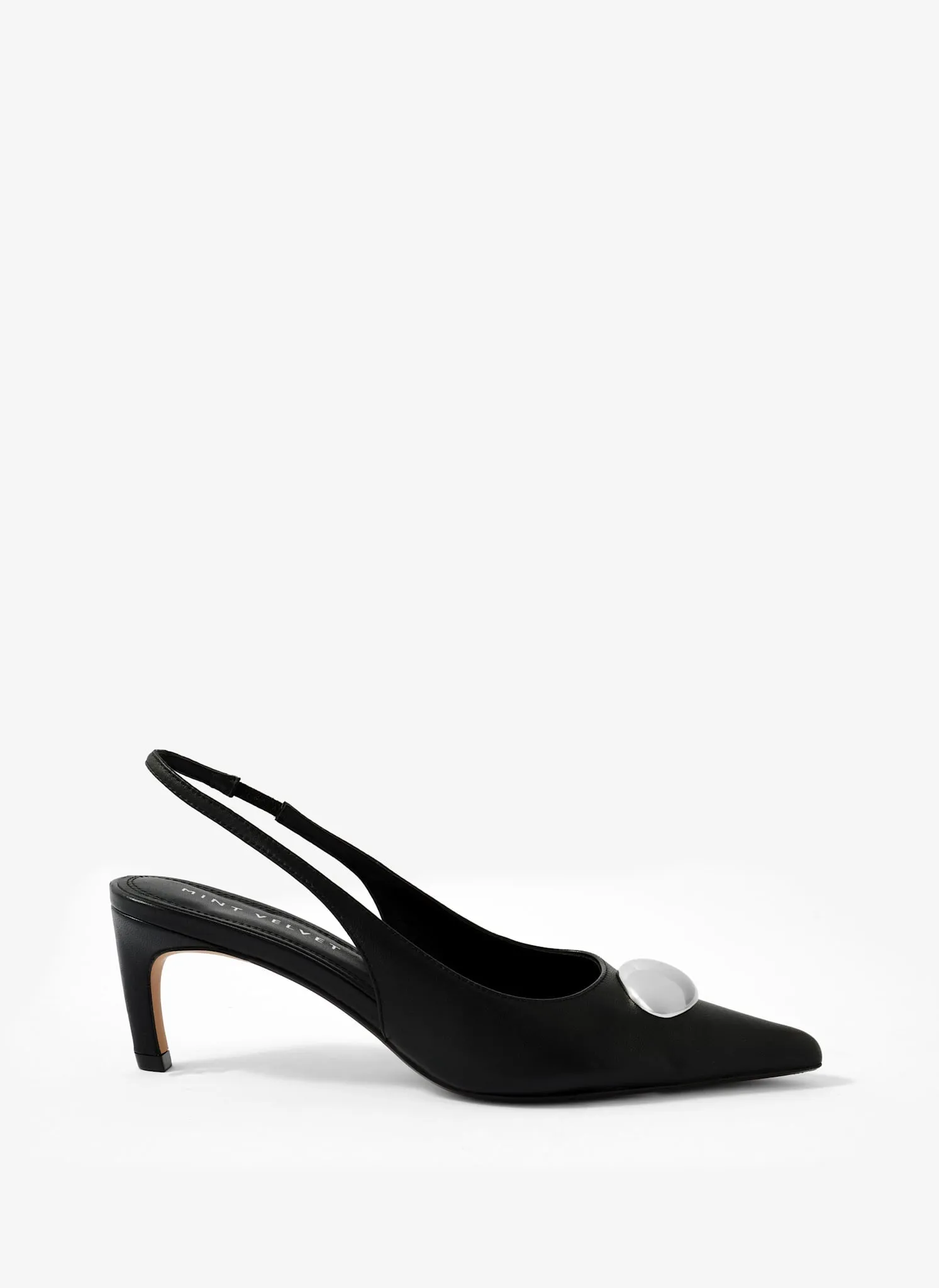 Ren Black Leather Sling Back Heels sold by Mint Velvet product image thumbnail 3