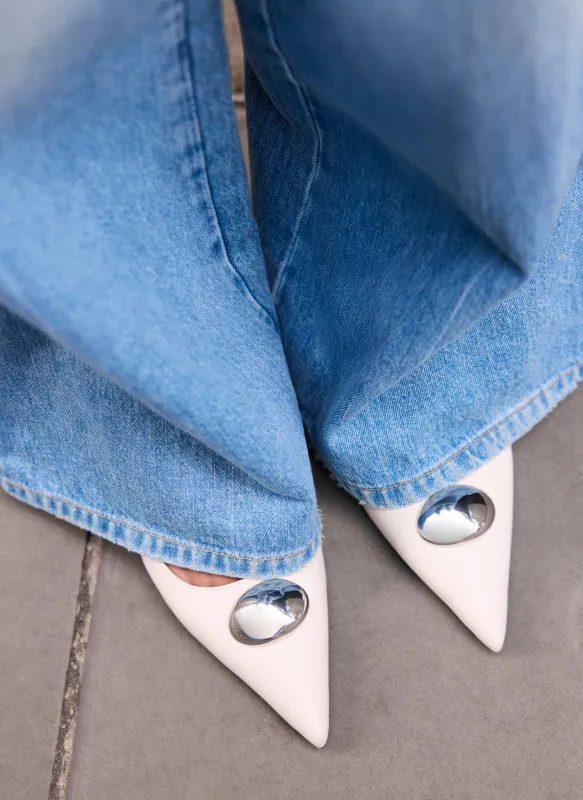 Ren White Leather Sling Back Heels sold by Mint Velvet