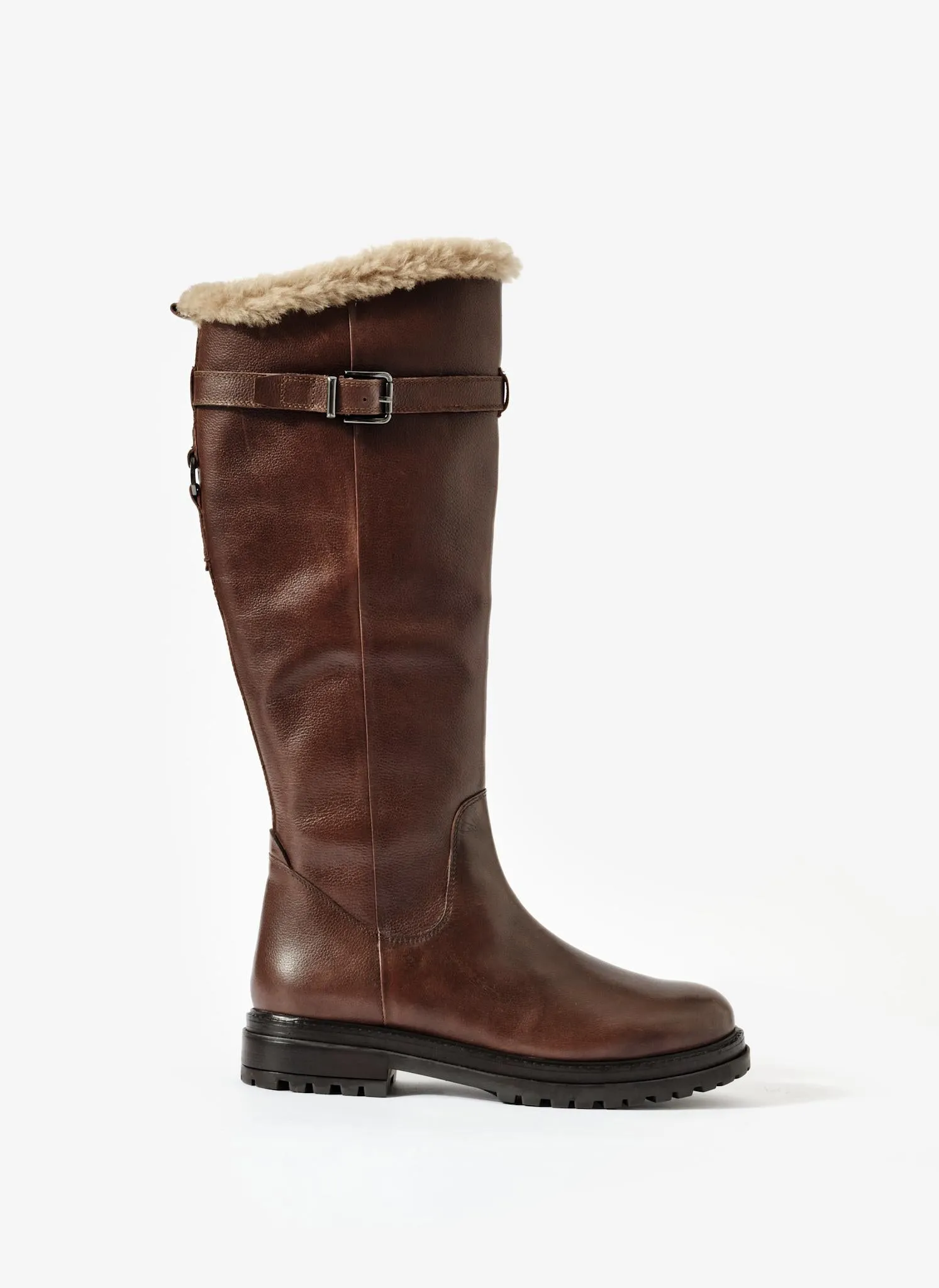 Kara Brown Leather Faux Fur Boots sold by Mint Velvet product image thumbnail 2