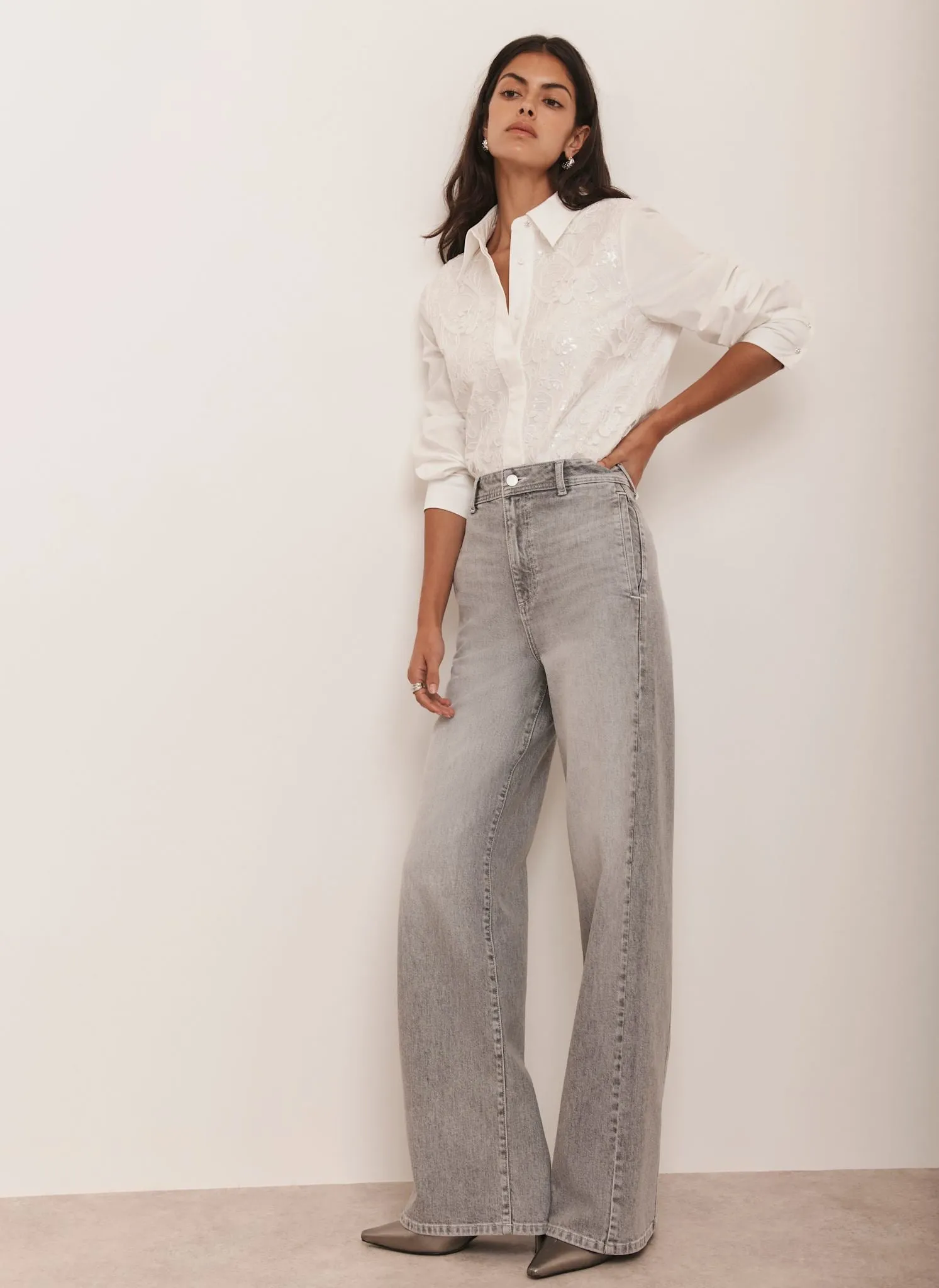 Washed Grey Wide Jeans sold by Mint Velvet product image thumbnail 2