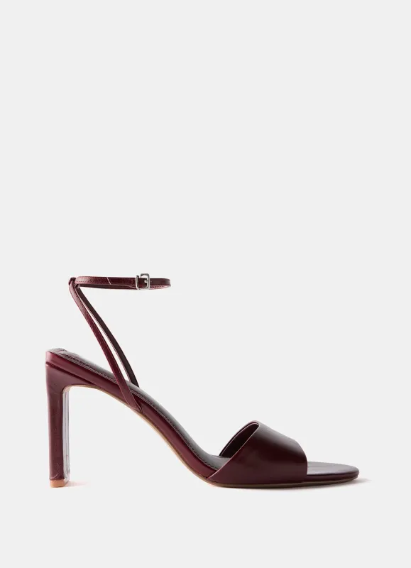 Lou Burgundy Leather High Heel Sandals sold by Mint Velvet