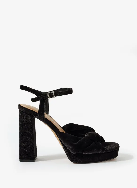 Amy Black Velvet Platform High Heels made by Mint Velvet