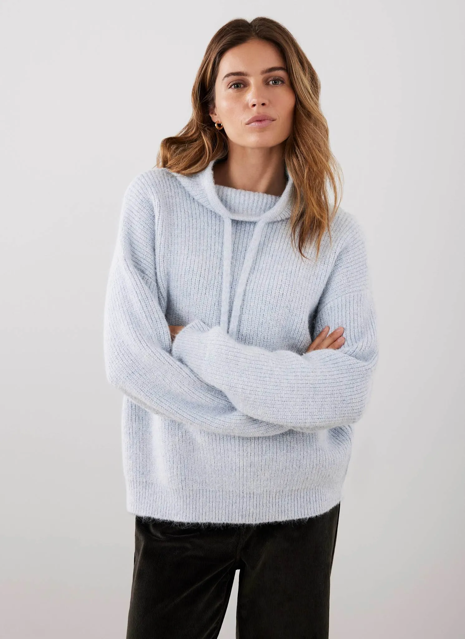 Blue Knit High Neck Jumper sold by Mint Velvet product image thumbnail 4