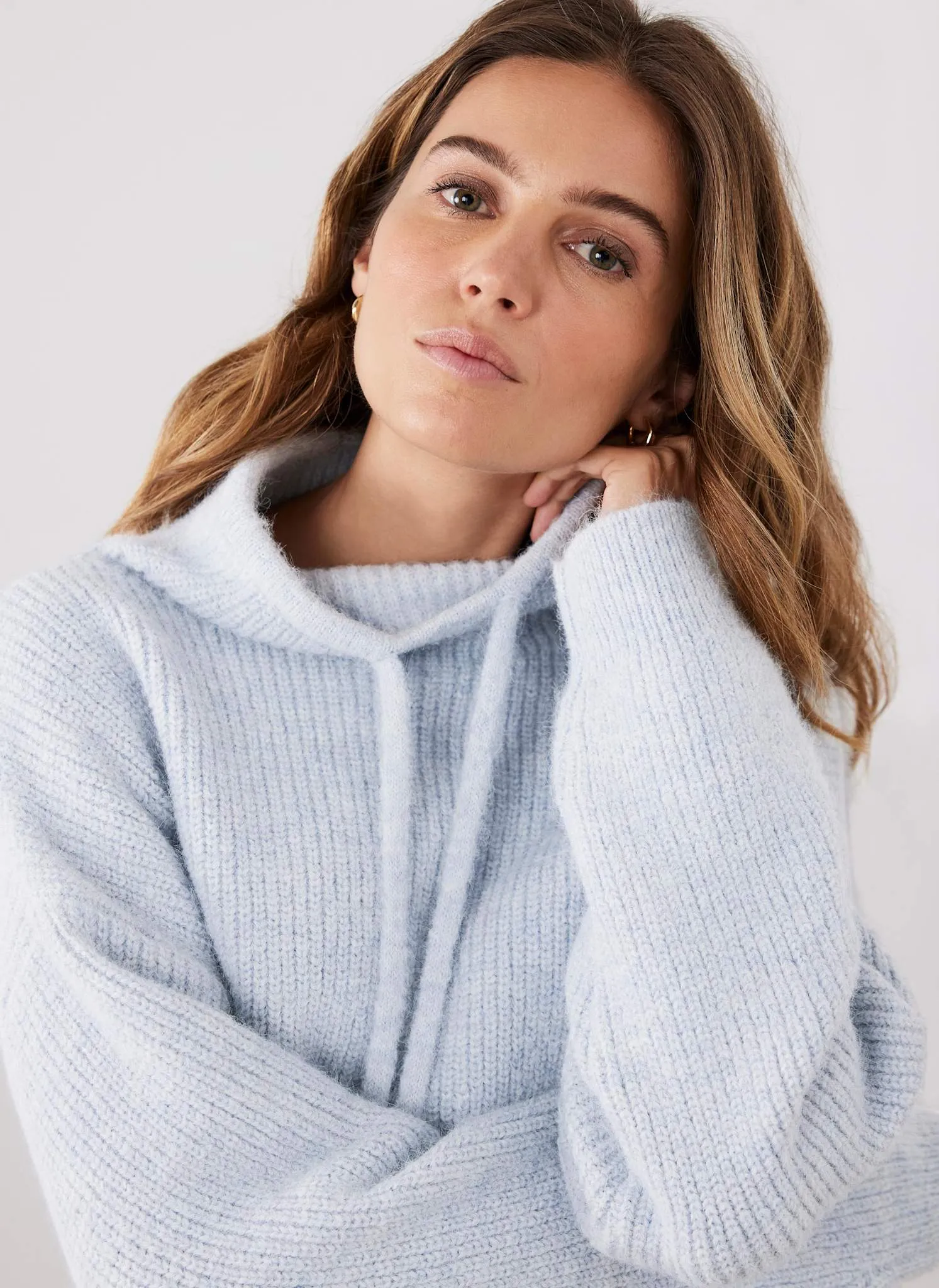 Blue Knit High Neck Jumper sold by Mint Velvet product image thumbnail 3