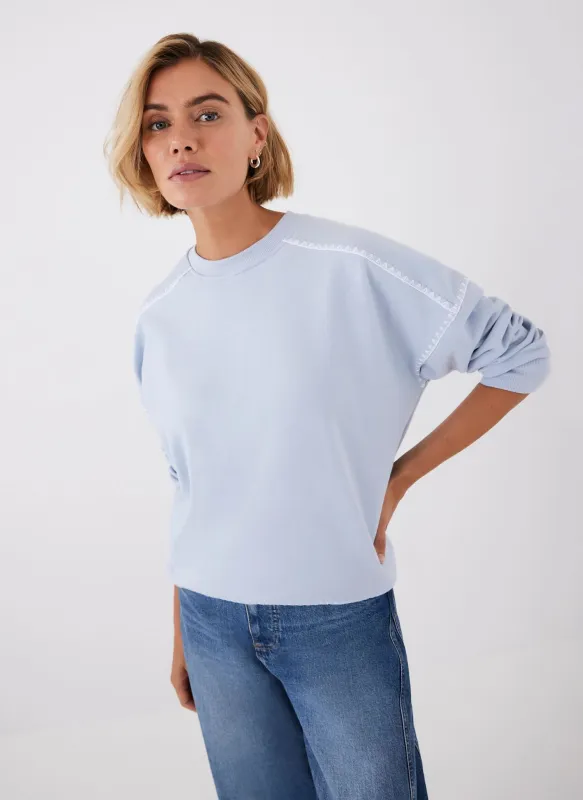 Blue Whipstitch Detail Sweatshirt sold by Mint Velvet