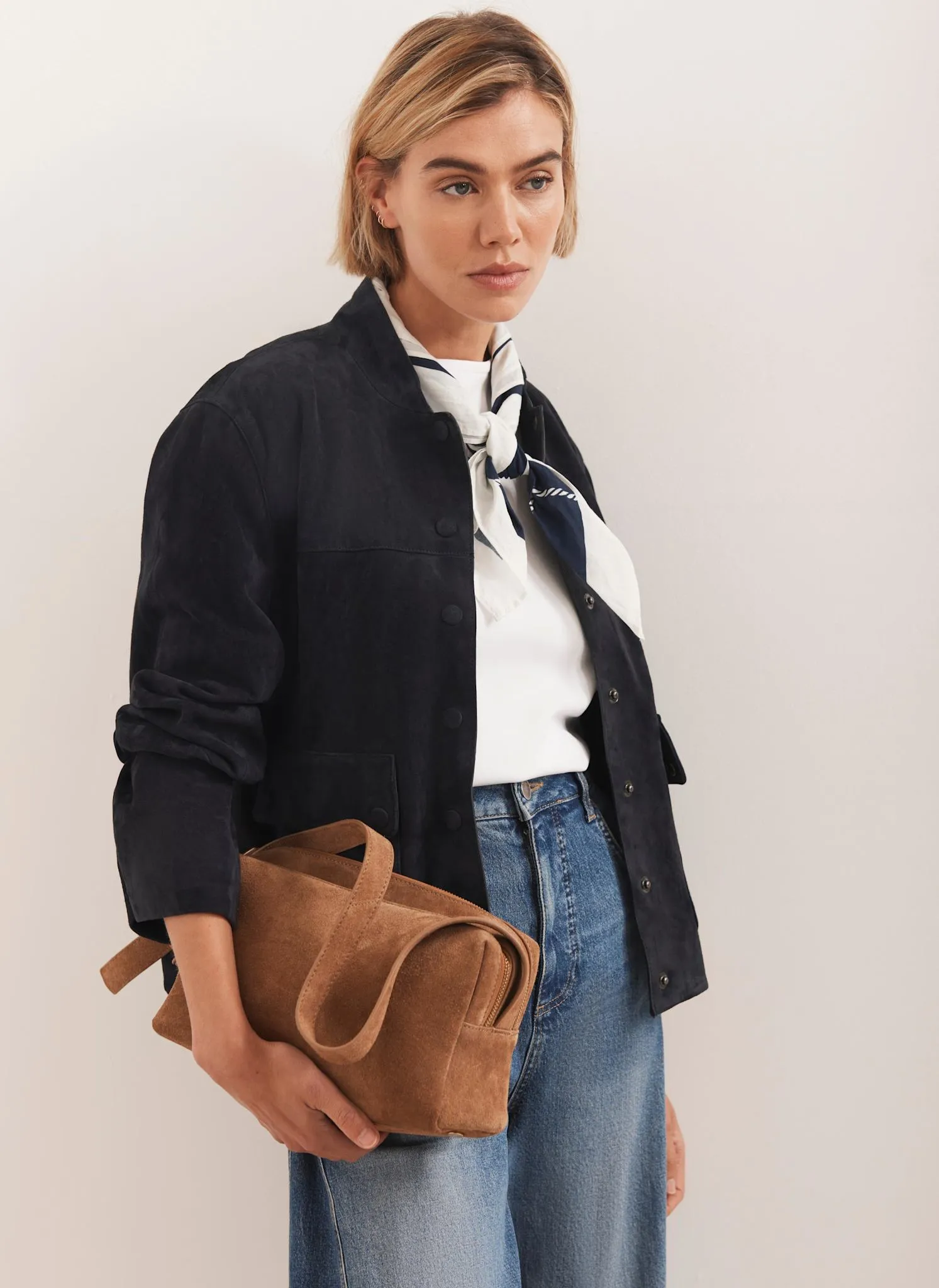 Navy Suede Jacket sold by Mint Velvet product image thumbnail 3