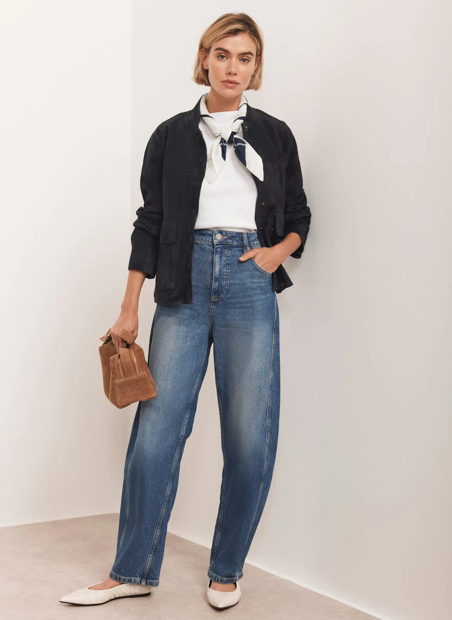 Navy Suede Jacket sold by Mint Velvet product image thumbnail 5