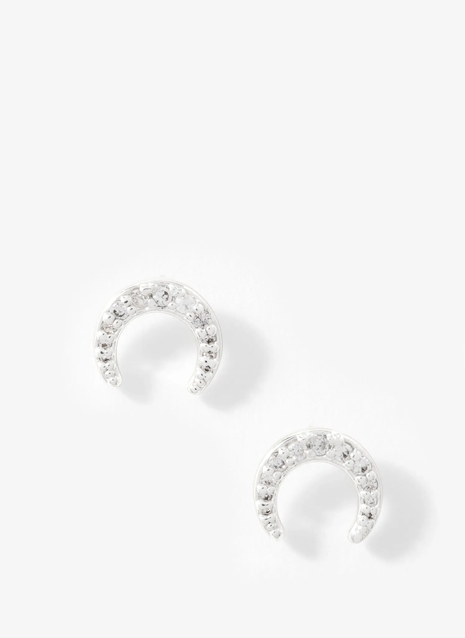Silver Plated Moon Studs sold by Mint Velvet