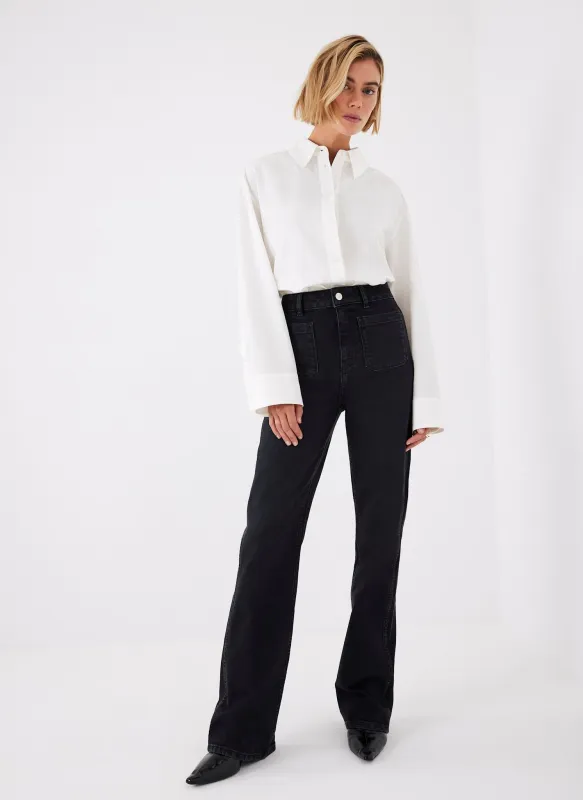 Black Patch Pocket Bootcut Jeans sold by Mint Velvet