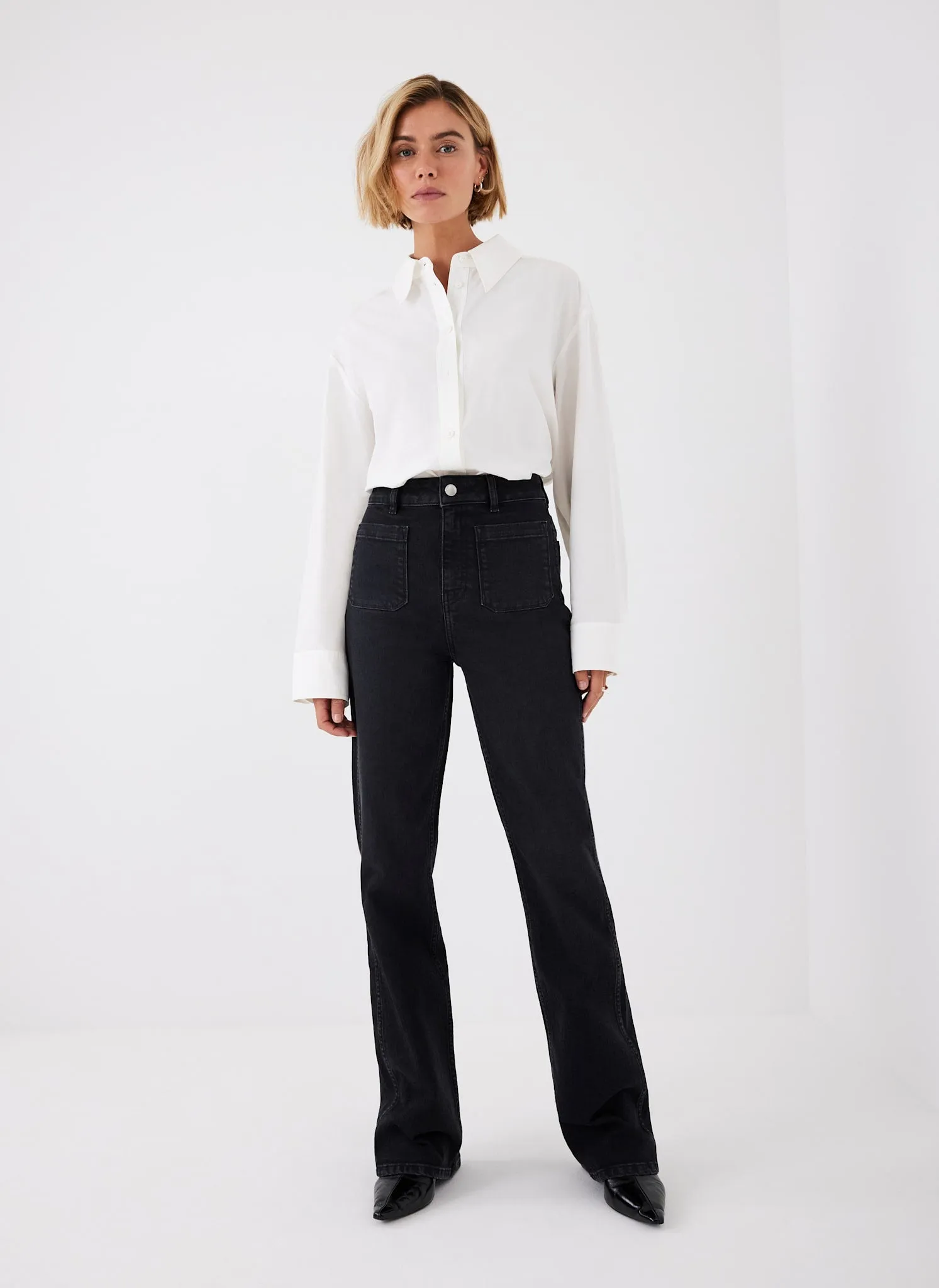 Black Patch Pocket Bootcut Jeans sold by Mint Velvet product image thumbnail 2