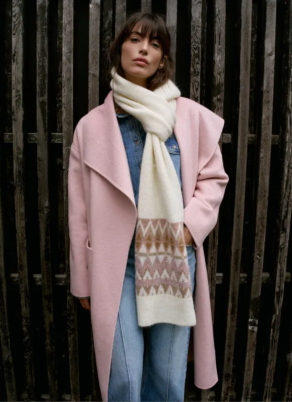 Cream Fair Isle Knitted Scarf sold by Mint Velvet