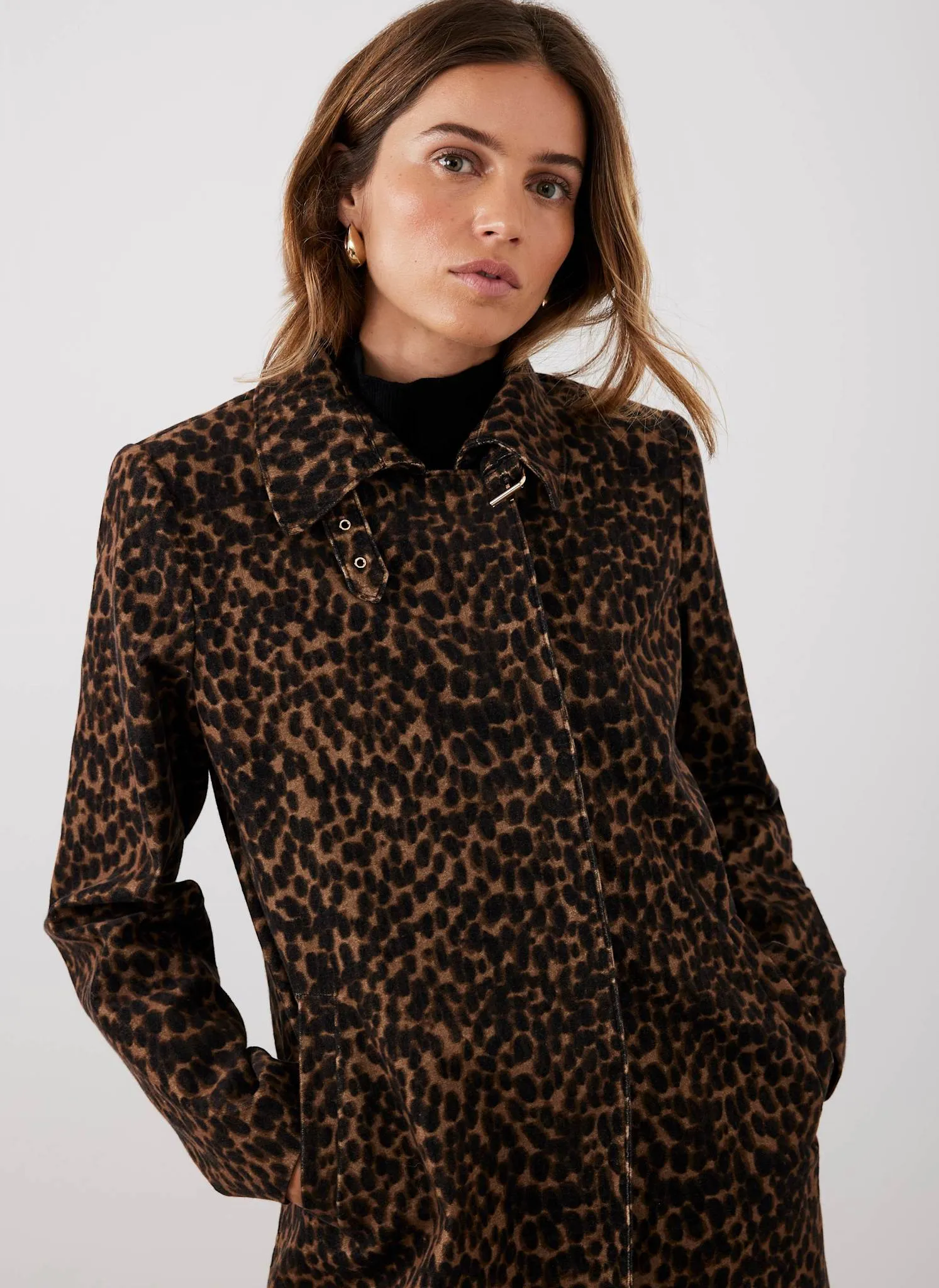 Leopard Print Velvet Coat sold by Mint Velvet product image thumbnail 4