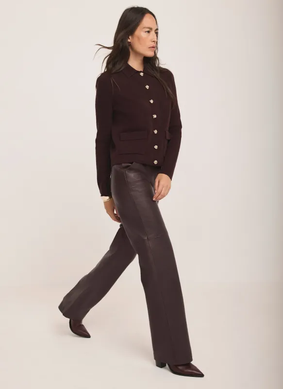 Burgundy Leather Trousers sold by Mint Velvet