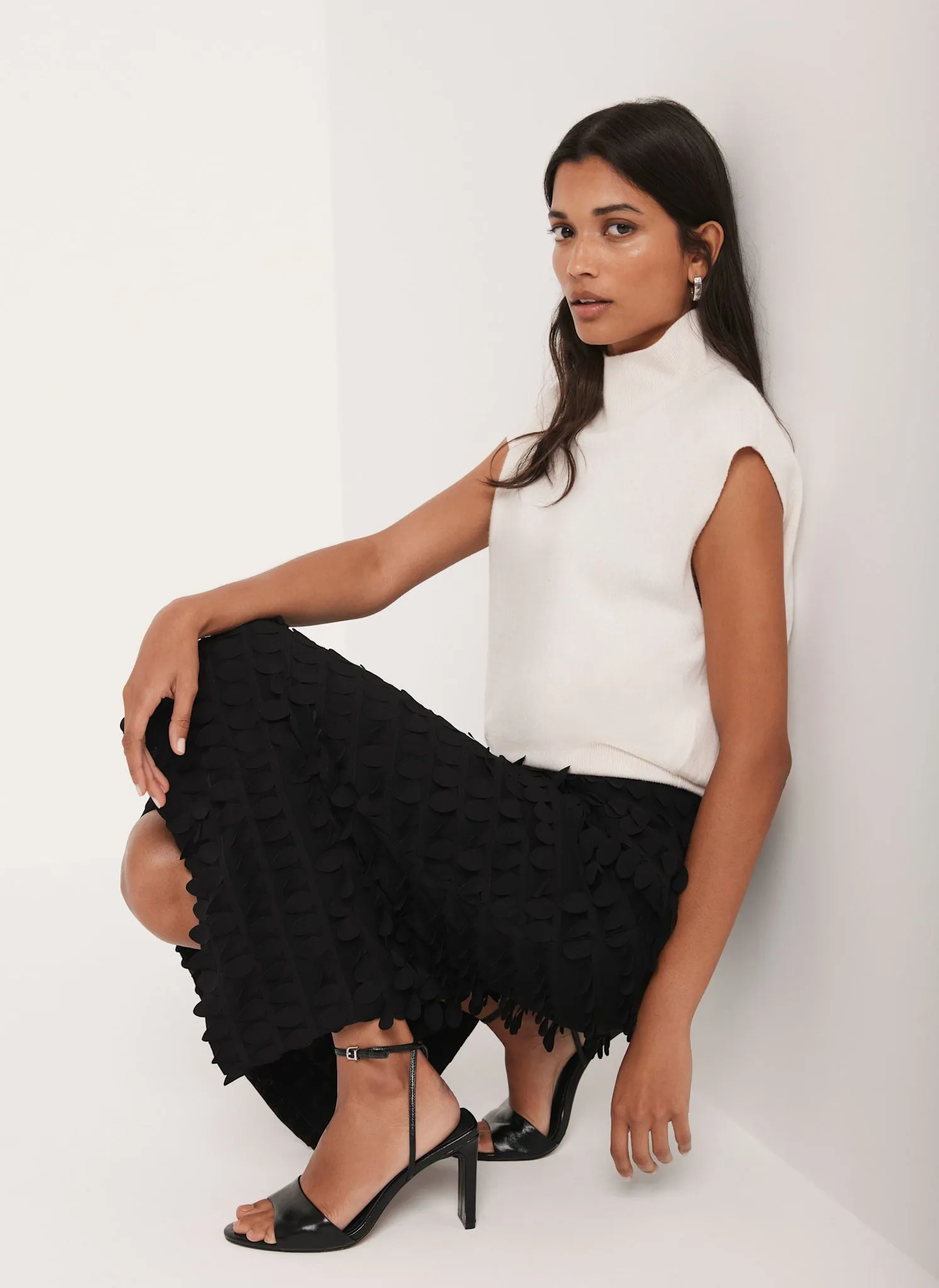 Black Textured Pencil Skirt sold by Mint Velvet product image thumbnail 2