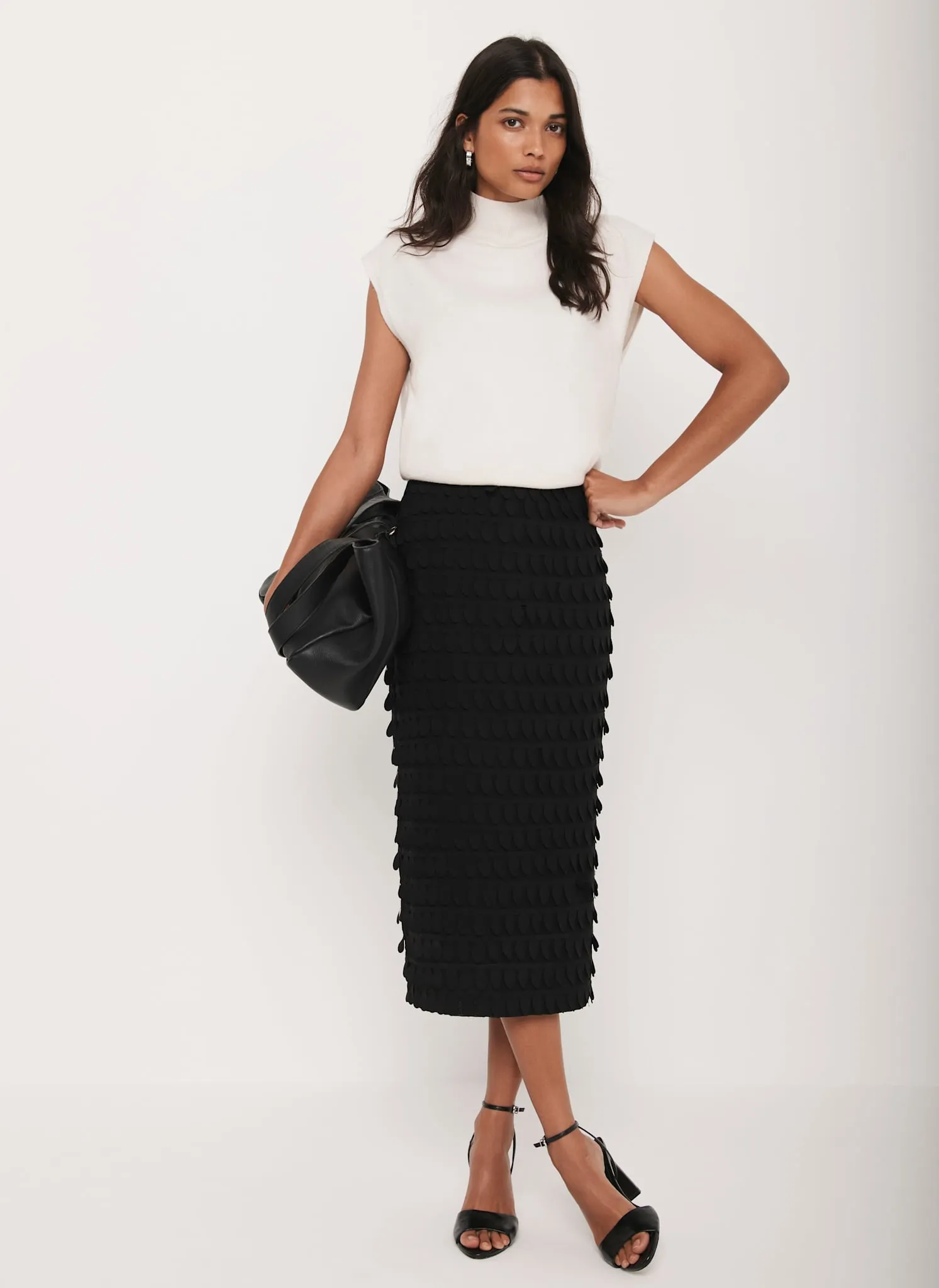 Black Textured Pencil Skirt sold by Mint Velvet product image thumbnail 5
