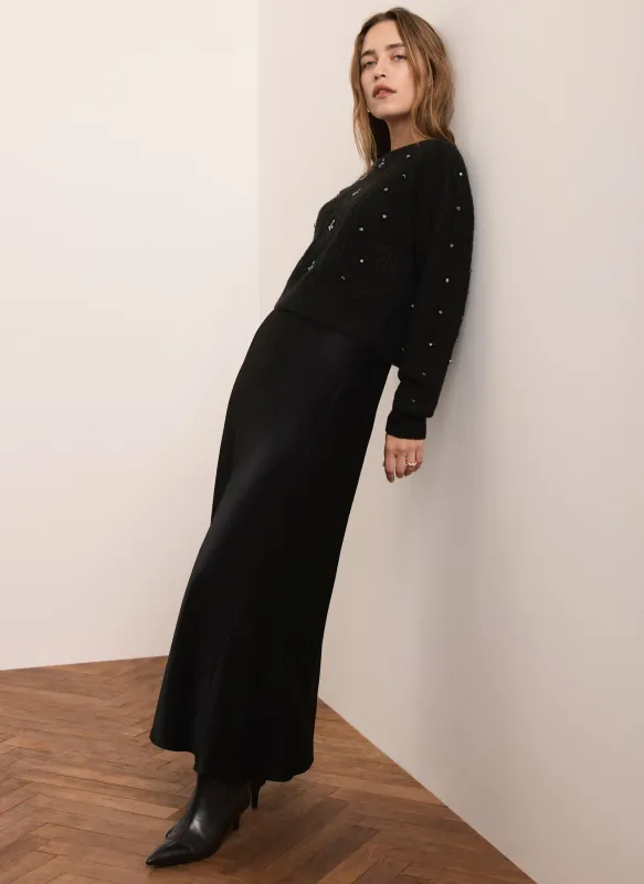 Black Layered Embellished Jumper Maxi Dress sold by Mint Velvet