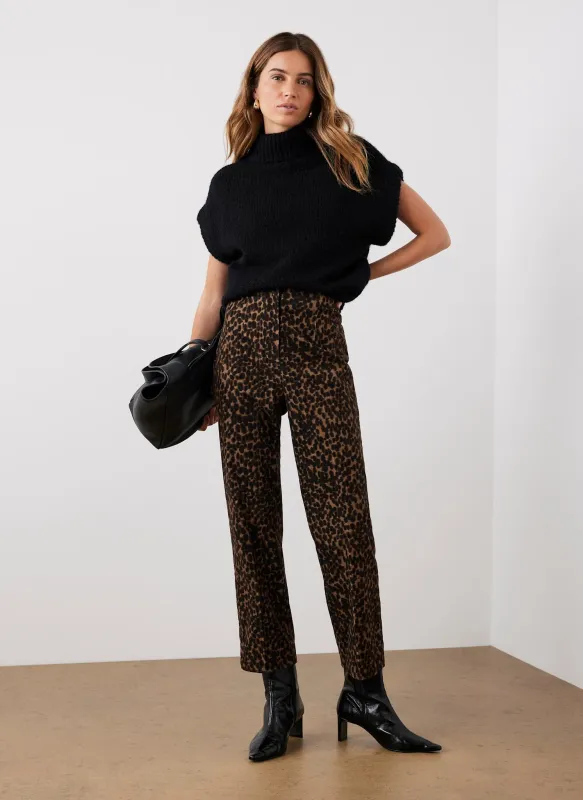 Leopard Print Velvet Straight Trousers sold by Mint Velvet