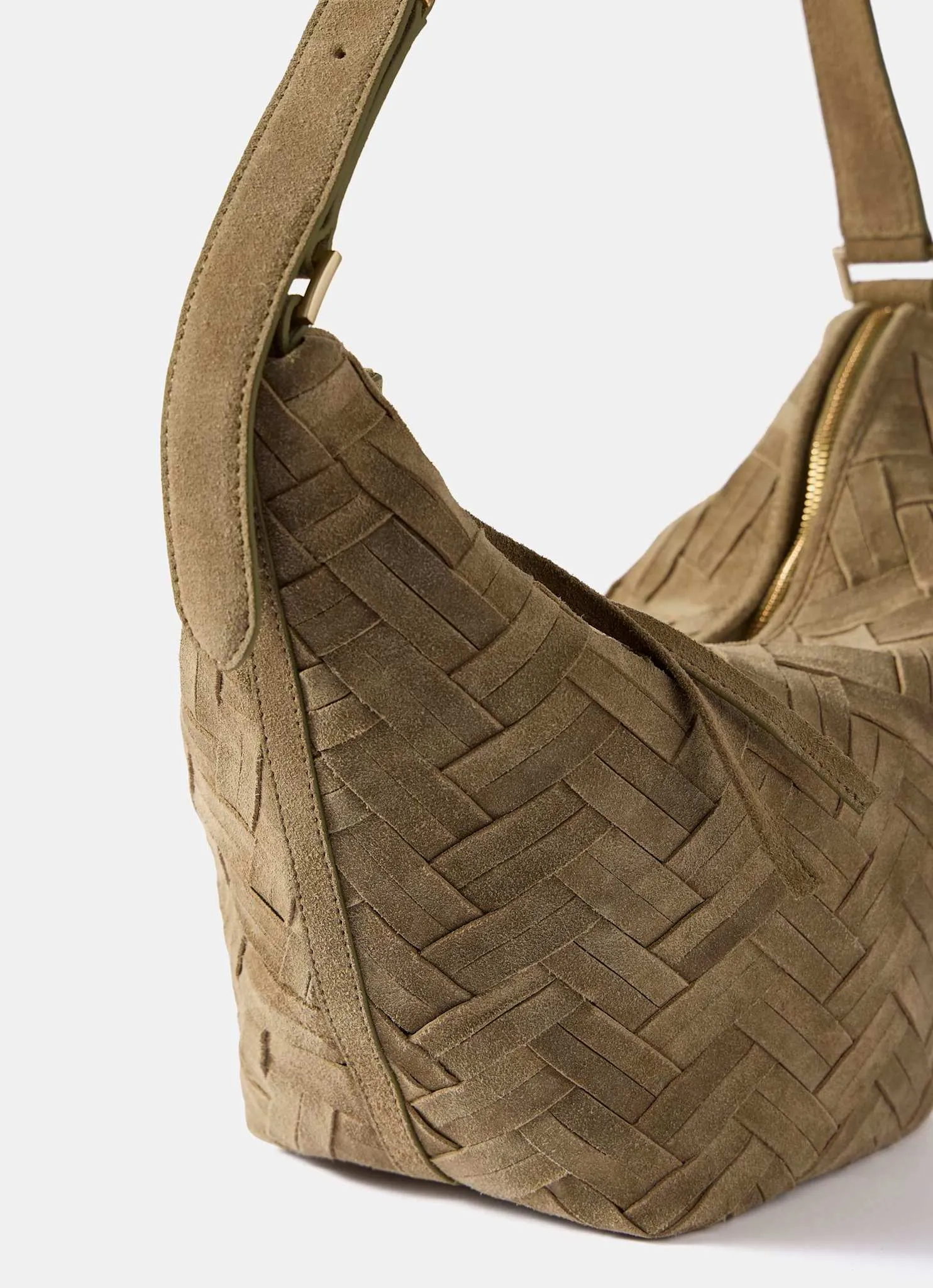 Stevie Khaki Suede Woven Sling Bag sold by Mint Velvet product image thumbnail 4
