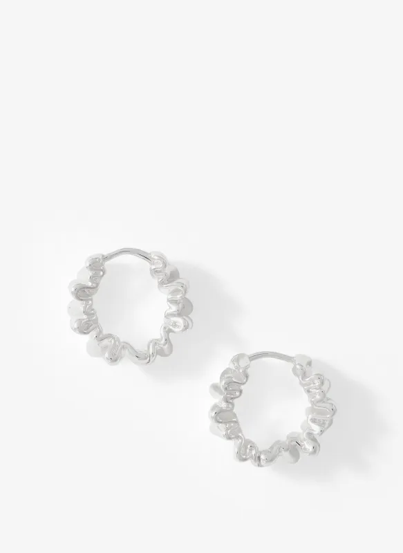 Silver Plated Ridge Hoop Earrings sold by Mint Velvet