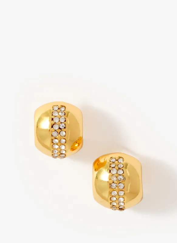 Gold Plated Pave Dome Earrings sold by Mint Velvet