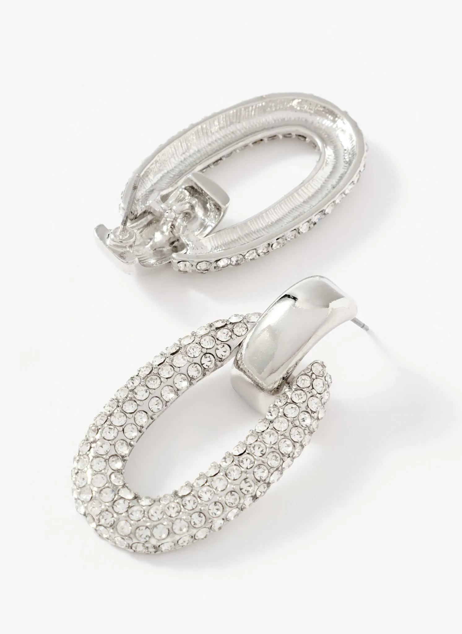 Silver Tone Pave Drop Earrings sold by Mint Velvet product image thumbnail 4