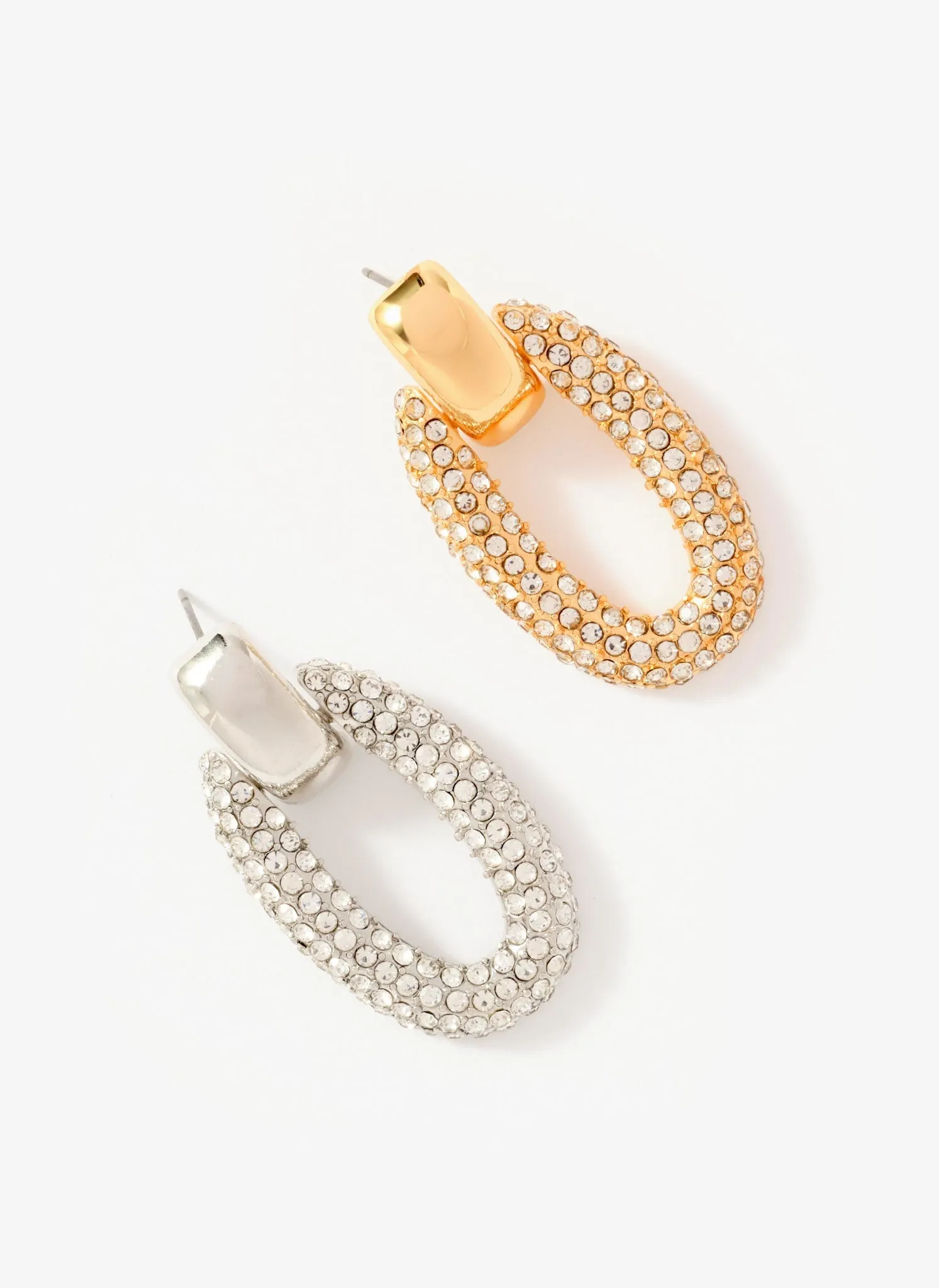 Silver Tone Pave Drop Earrings sold by Mint Velvet product image thumbnail 3