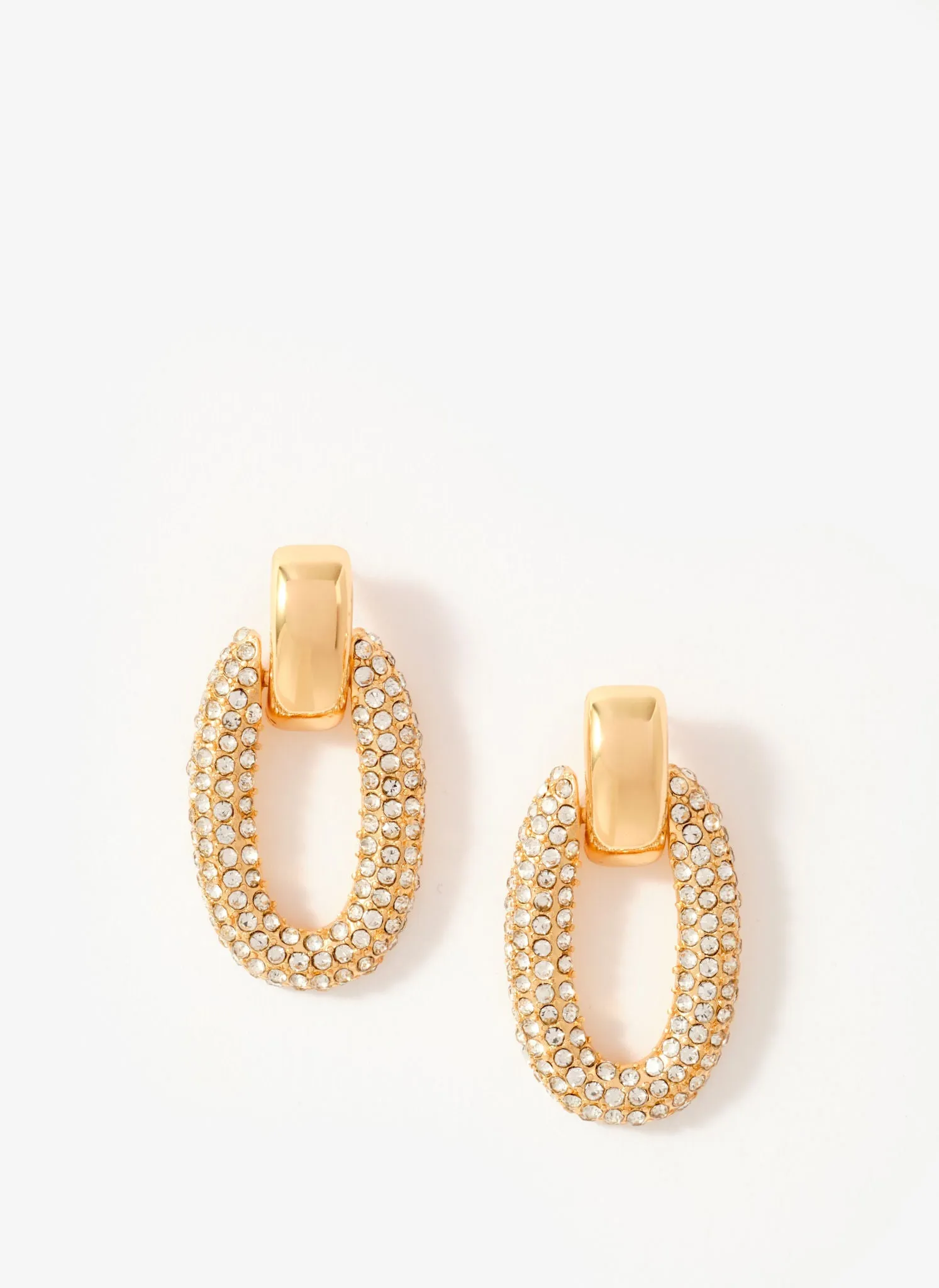 Gold Tone Pave Drop Earrings sold by Mint Velvet