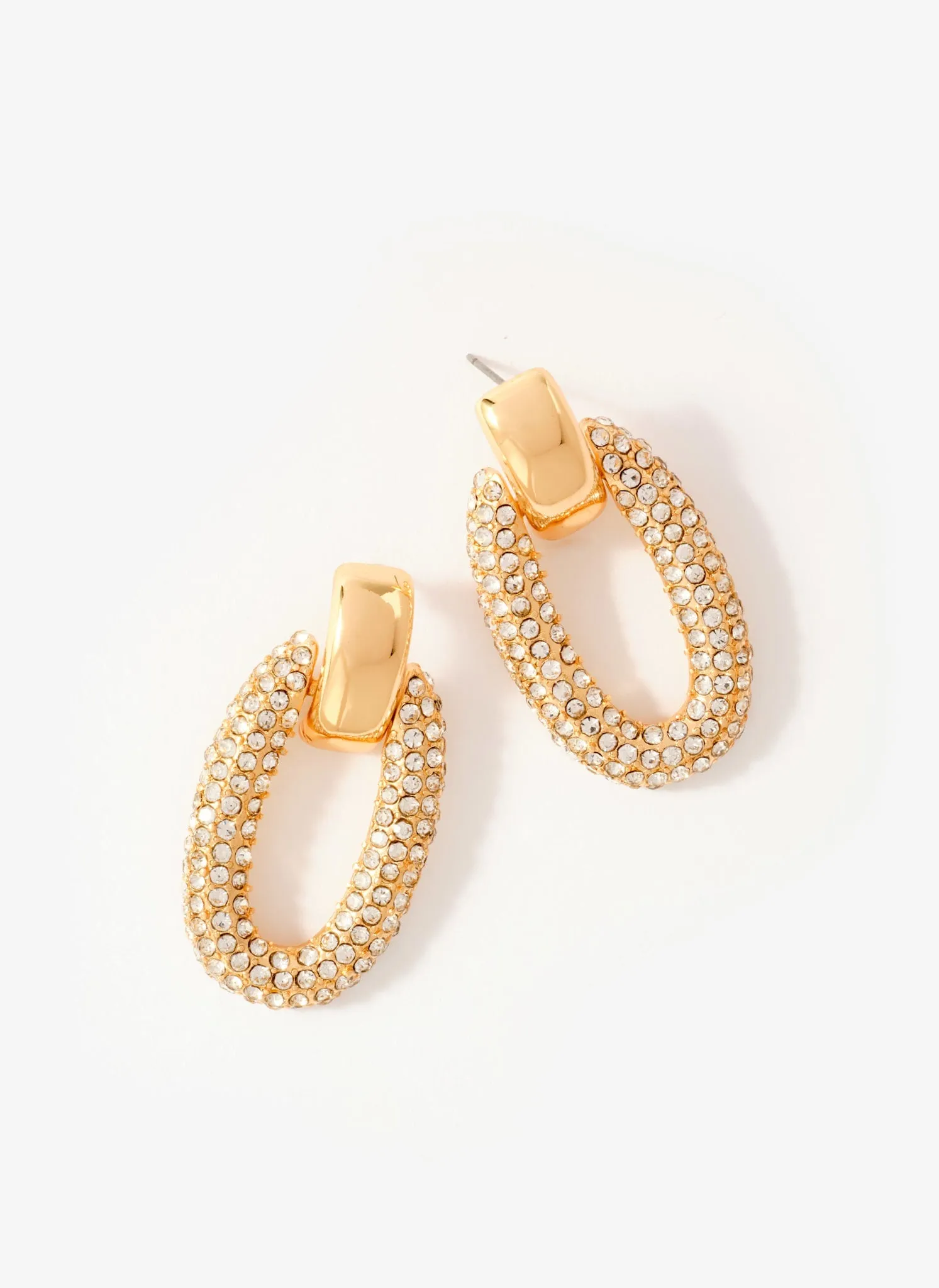 Gold Tone Pave Drop Earrings sold by Mint Velvet product image thumbnail 2