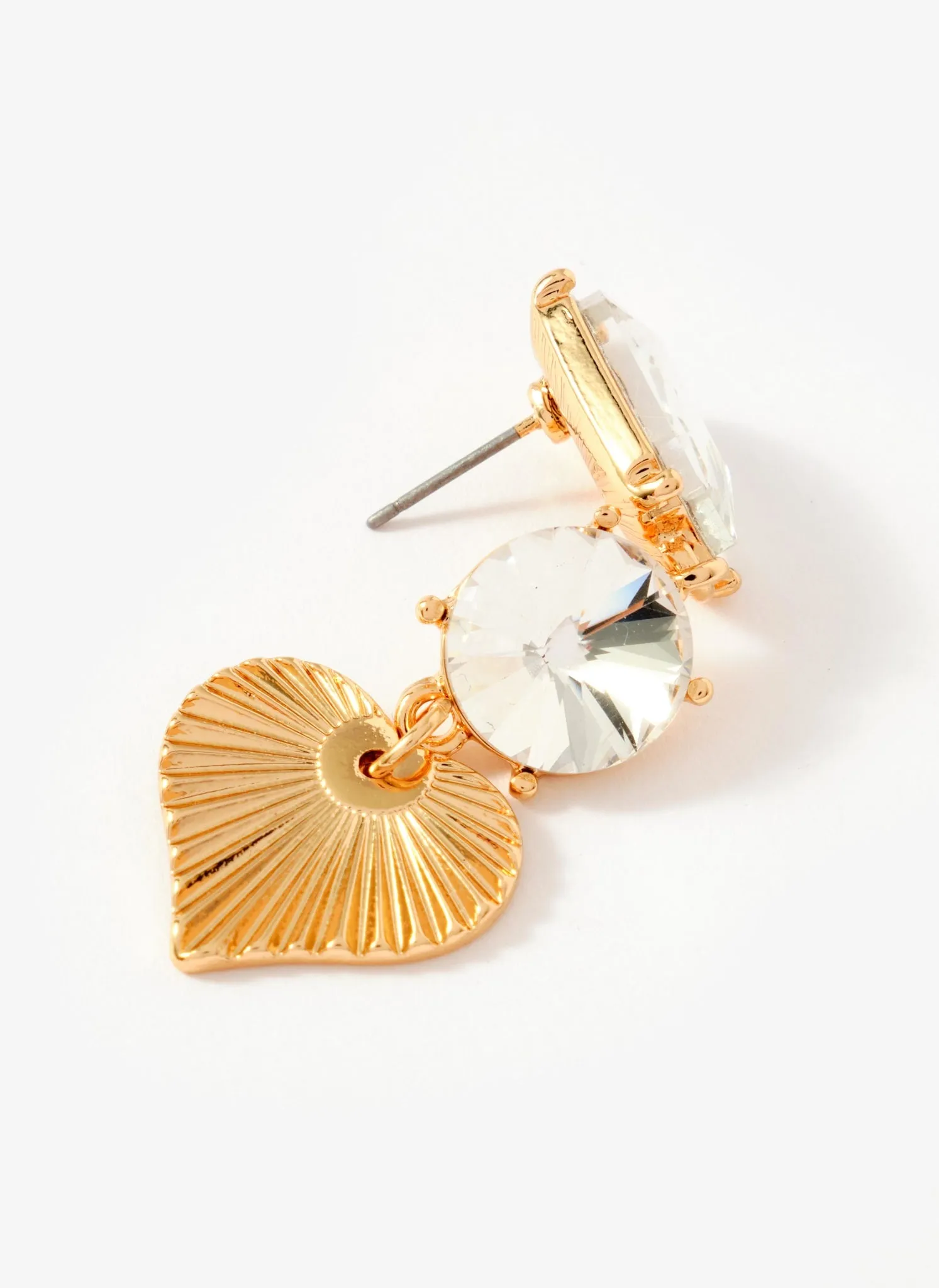 Gold Tone Drop Heart Earrings sold by Mint Velvet product image thumbnail 3