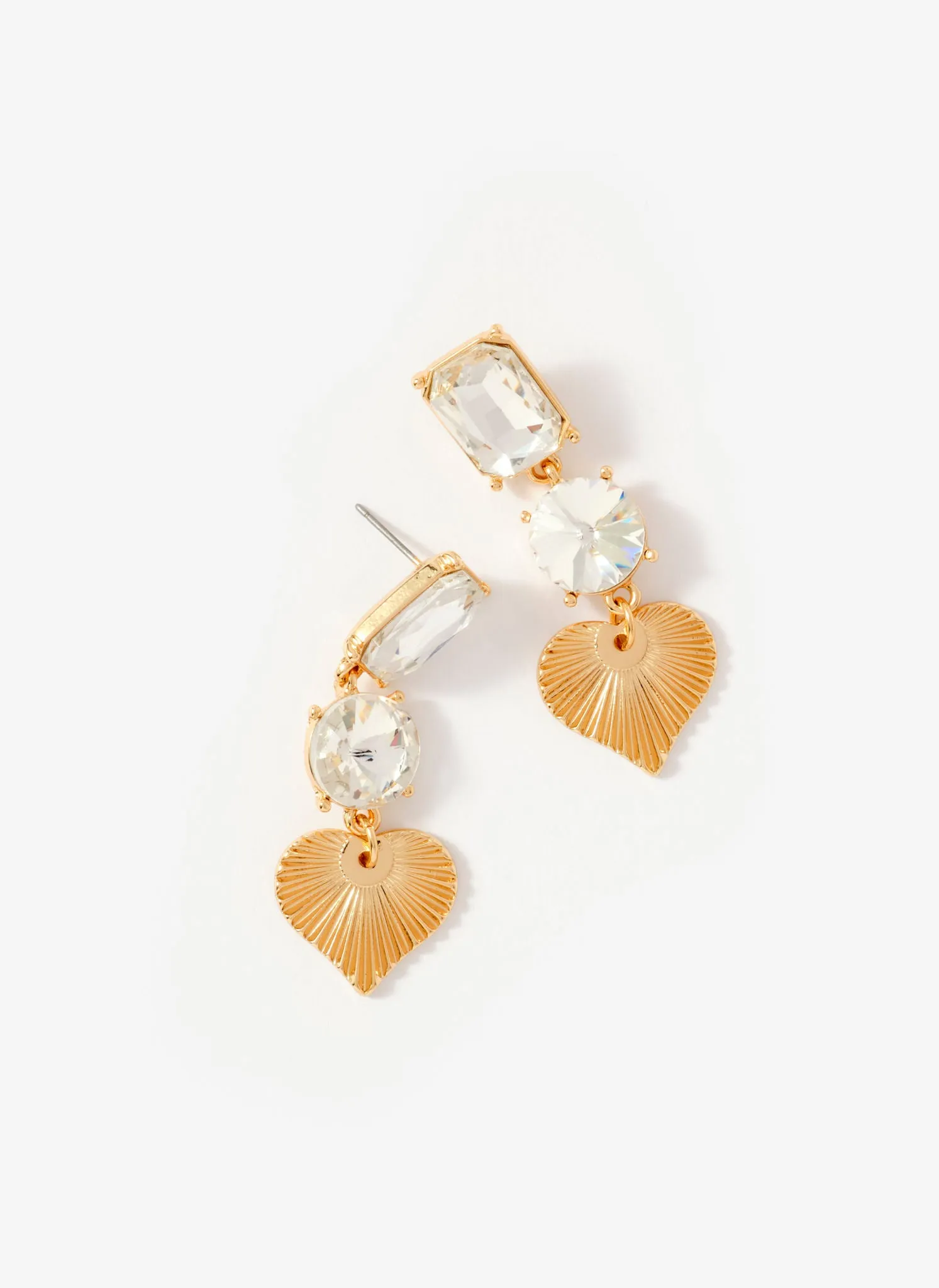 Gold Tone Drop Heart Earrings sold by Mint Velvet product image thumbnail 2