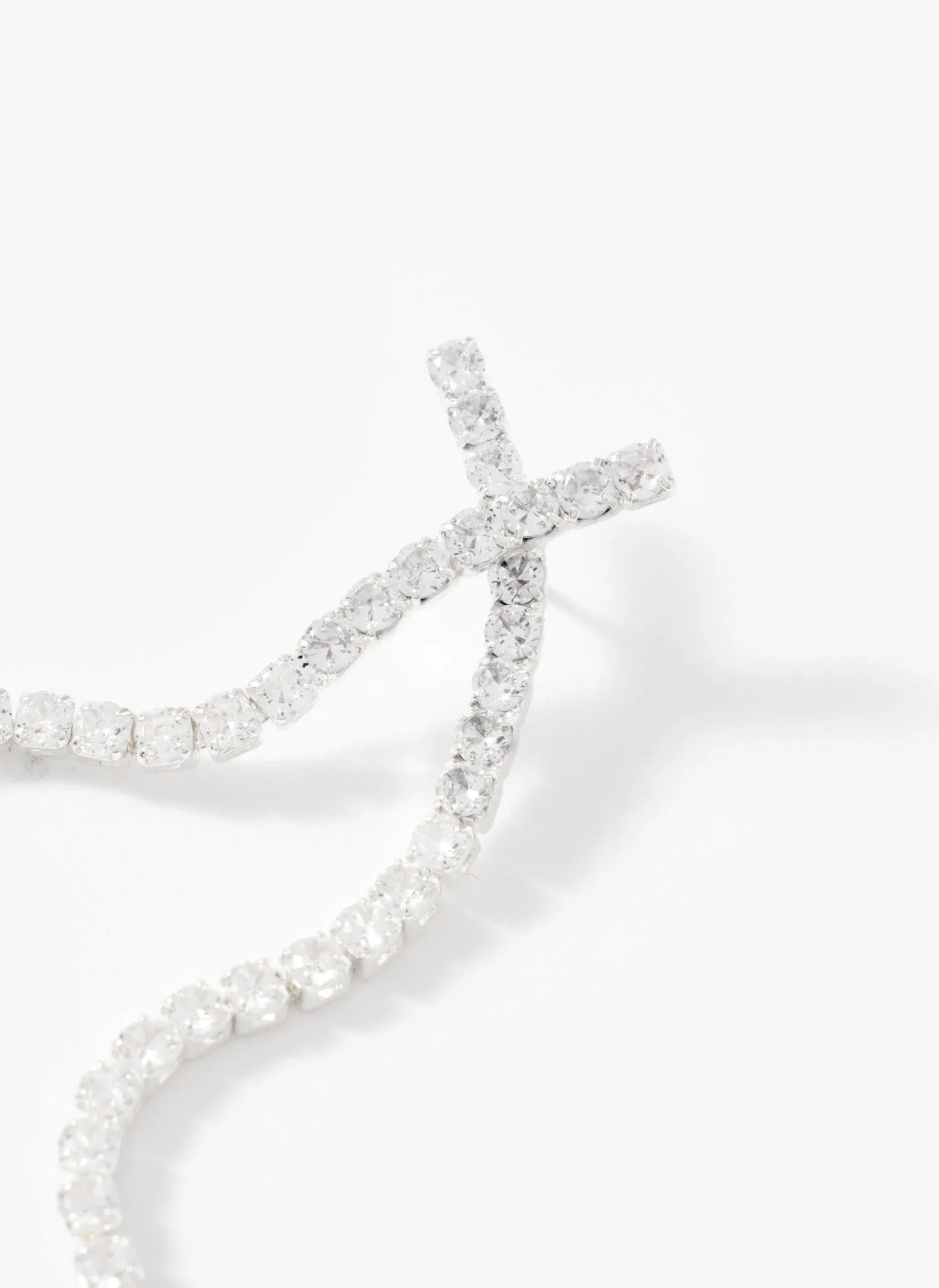 Silver Tone Crystal Cross Earrings sold by Mint Velvet product image thumbnail 4