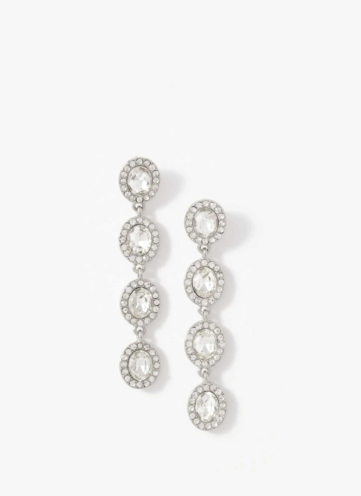 Silver Tone Crystal Drop Earrings sold by Mint Velvet product image thumbnail 2