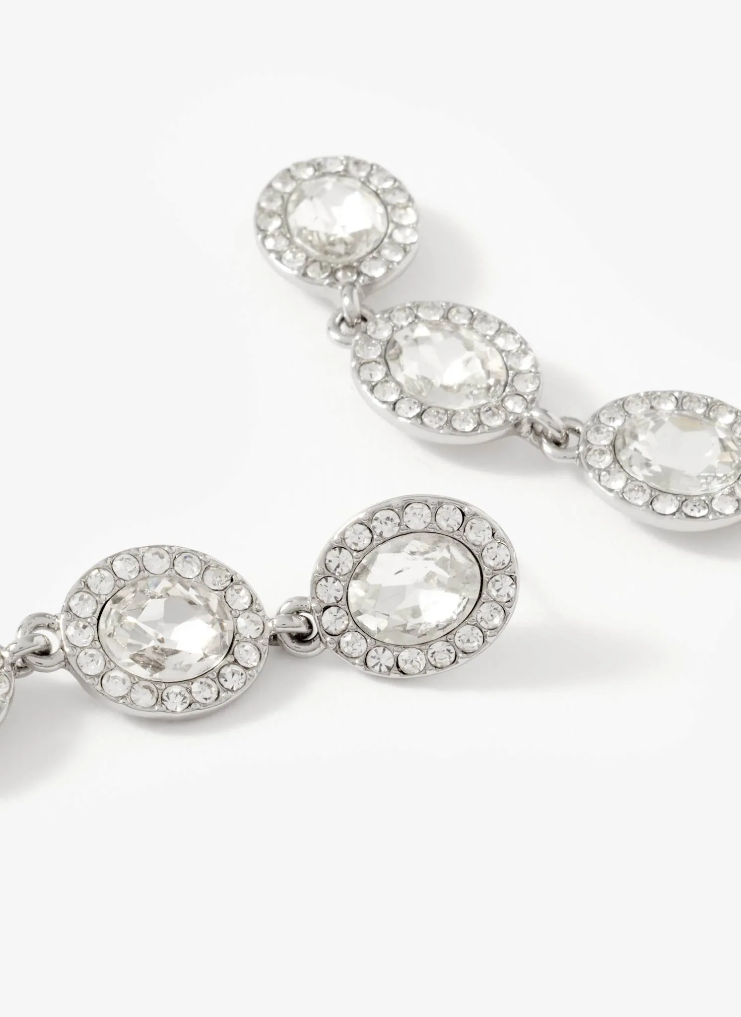 Silver Tone Crystal Drop Earrings sold by Mint Velvet product image thumbnail 5