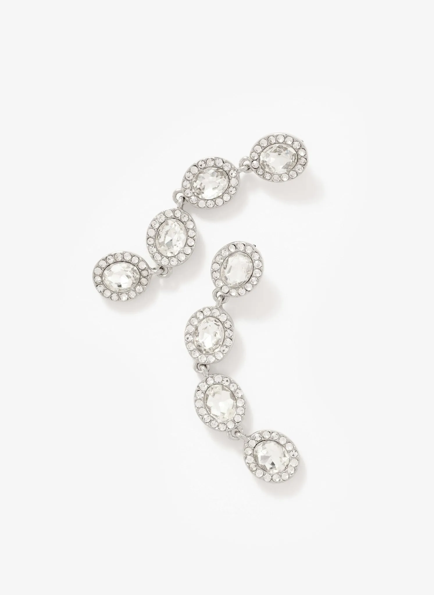 Silver Tone Crystal Drop Earrings sold by Mint Velvet product image thumbnail 4