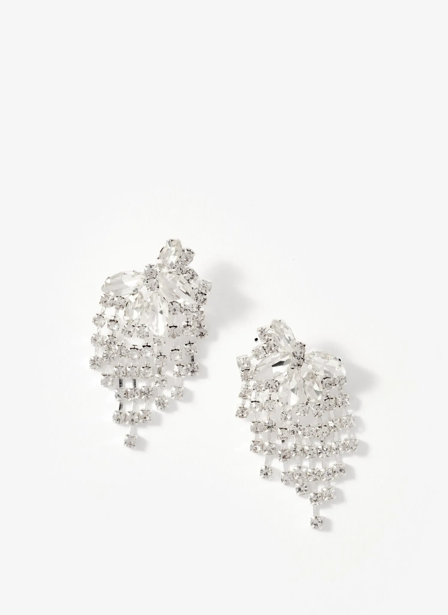Silver Tone Statement Crystal Earrings sold by Mint Velvet