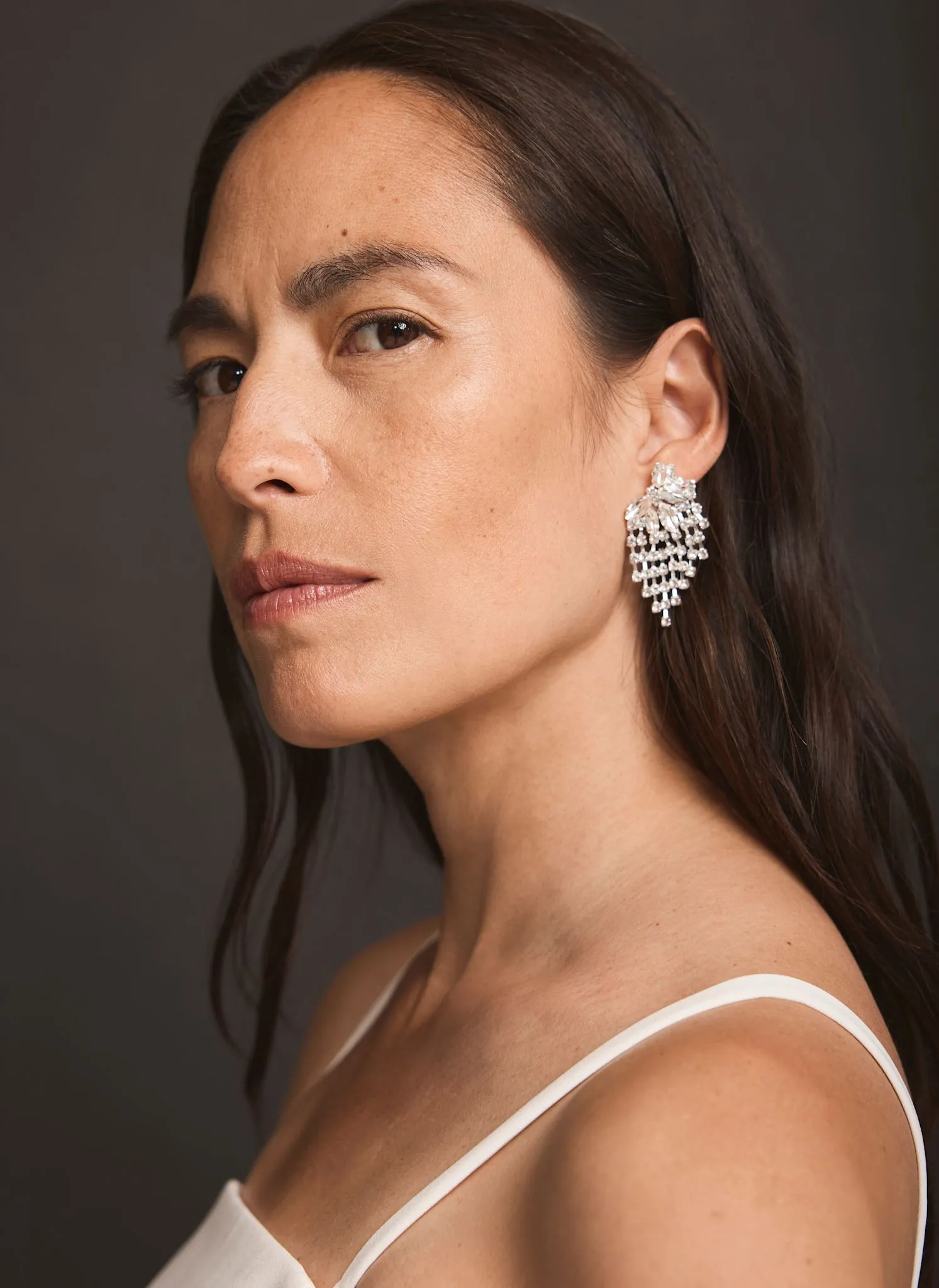 Silver Tone Statement Crystal Earrings sold by Mint Velvet product image thumbnail 2