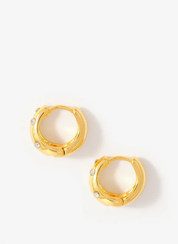 Gold Plated Crystal Hoops sold by Mint Velvet
