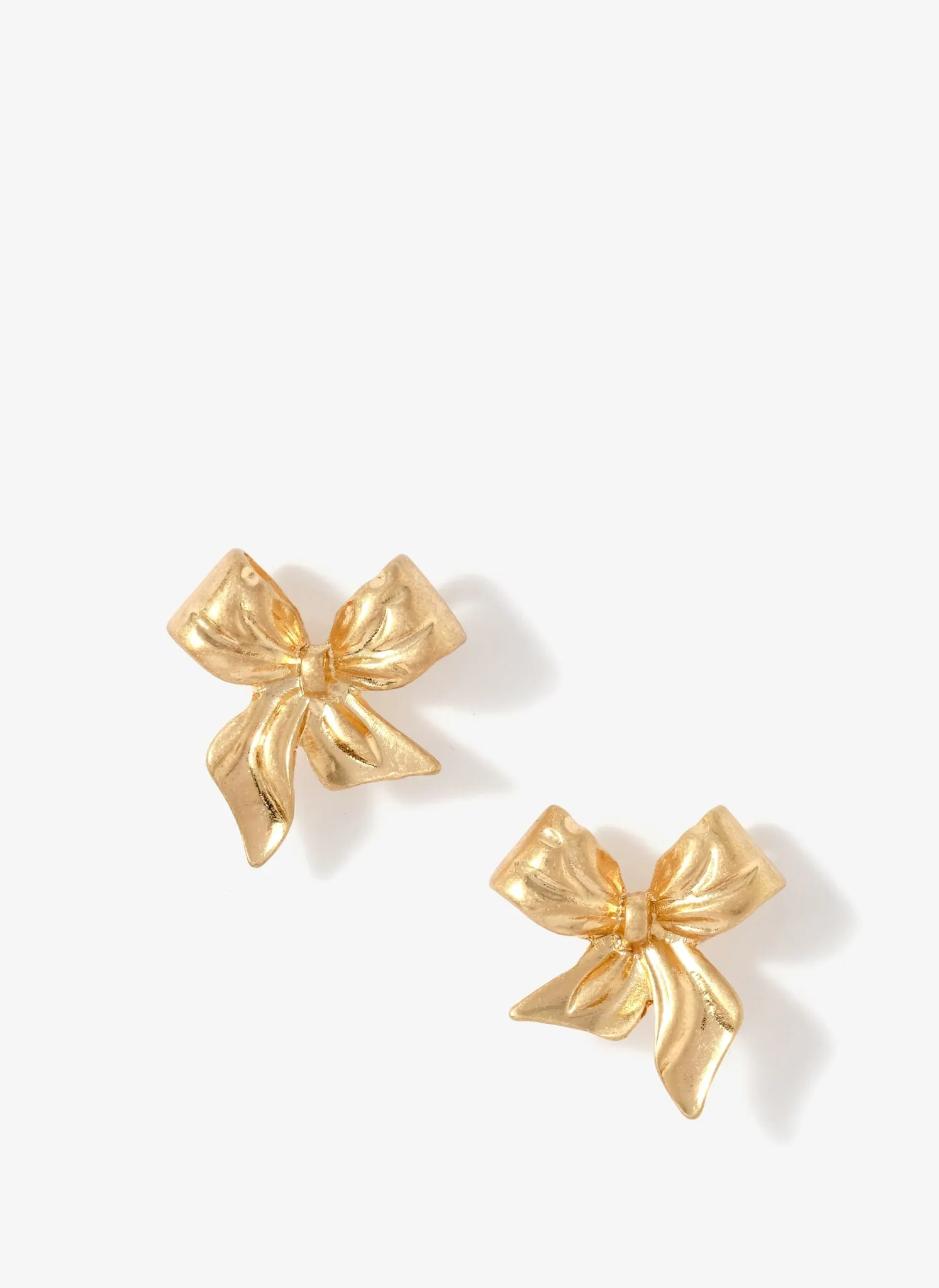 Gold Tone Bow Earrings sold by Mint Velvet