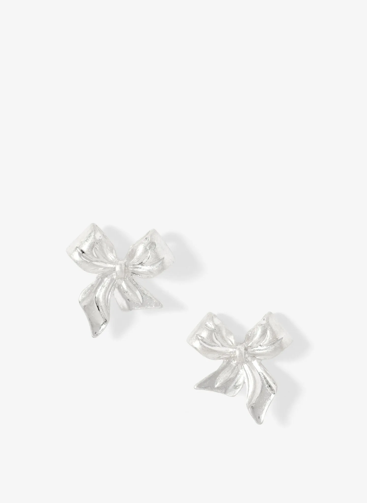 Silver Tone Bow Earrings sold by Mint Velvet