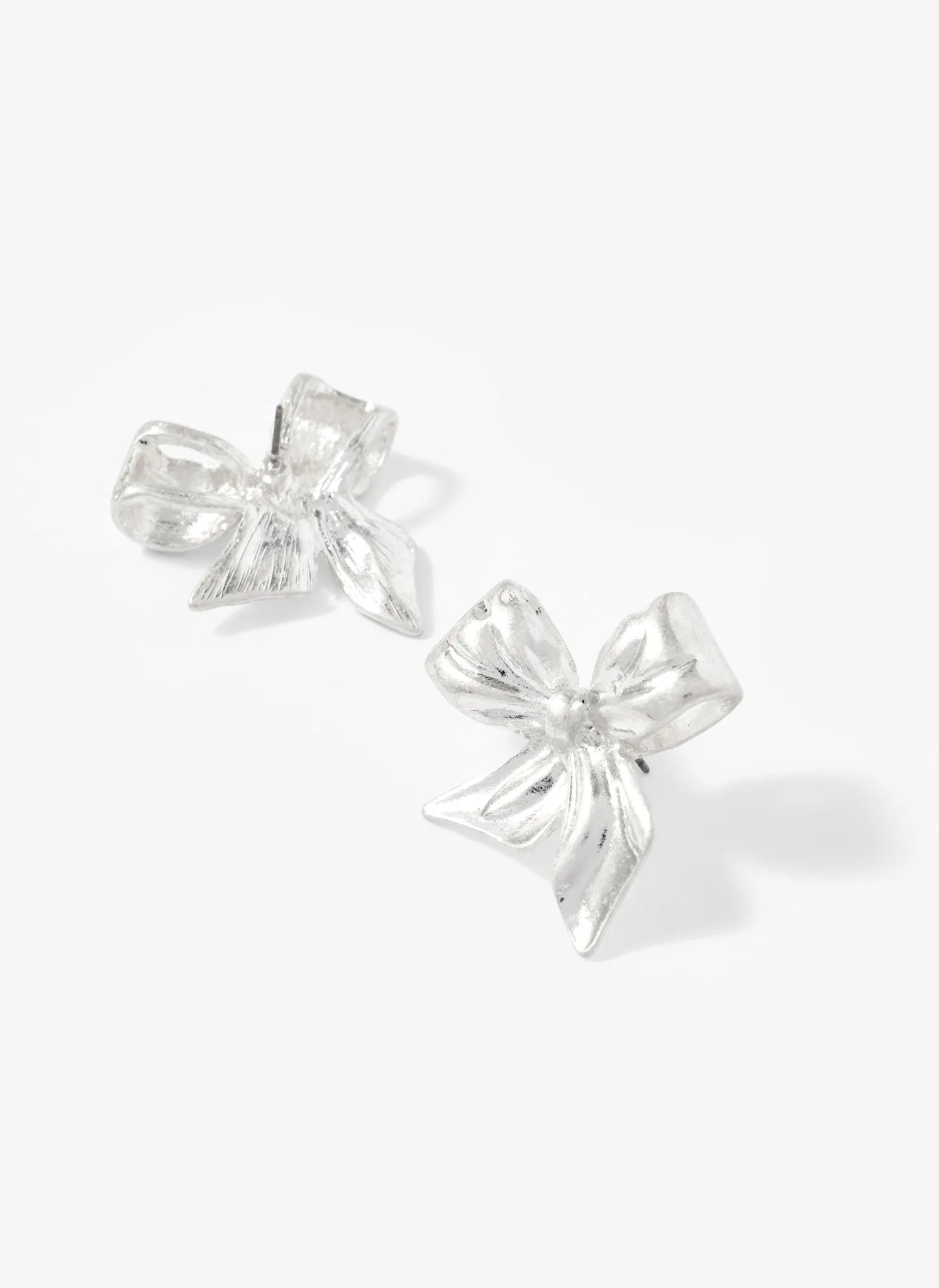 Silver Tone Bow Earrings sold by Mint Velvet product image thumbnail 3