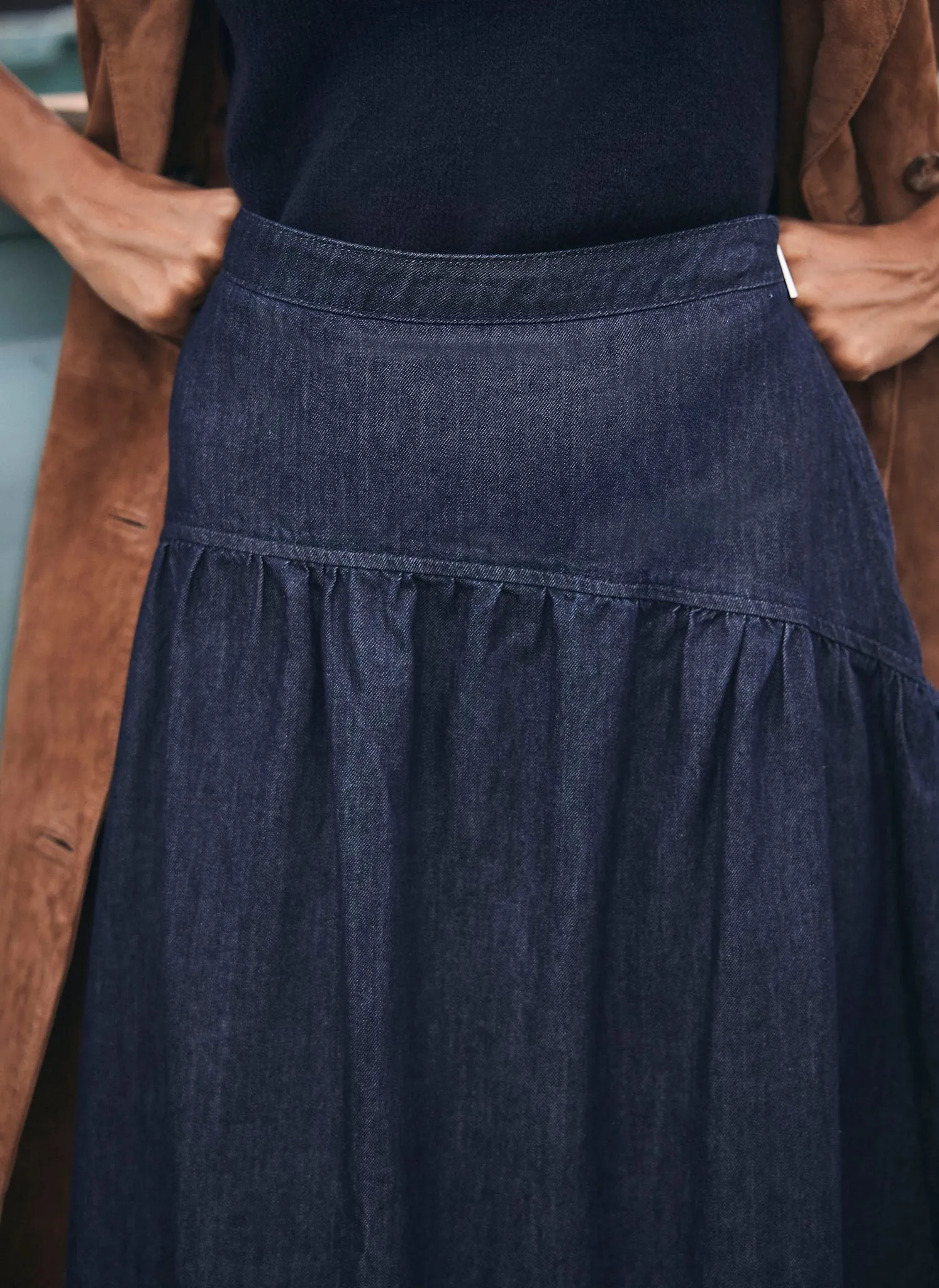 Dark Indigo Denim Maxi Skirt sold by Mint Velvet product image thumbnail 3