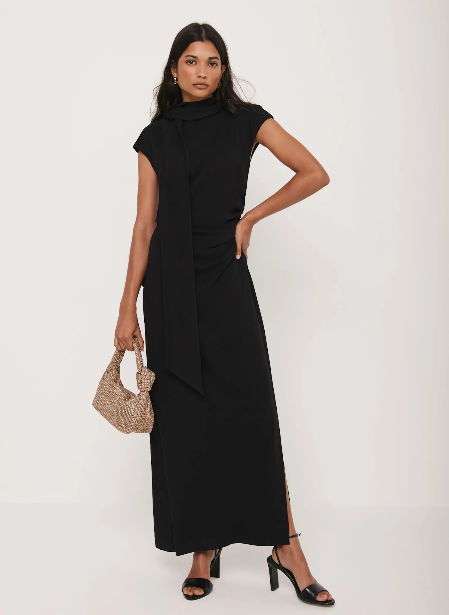 Black Scarf Detail Maxi Dress sold by Mint Velvet product image thumbnail 4