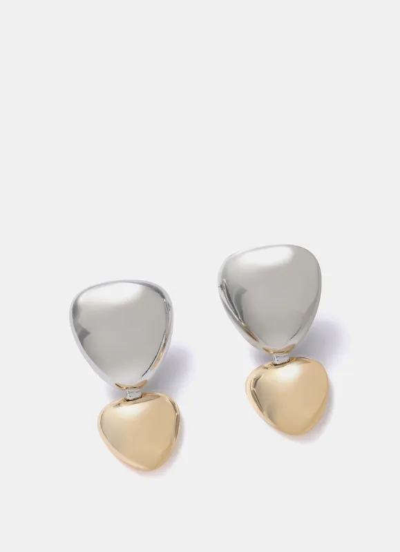 Gold Tone Mixed Metal Drop Earrings sold by Mint Velvet